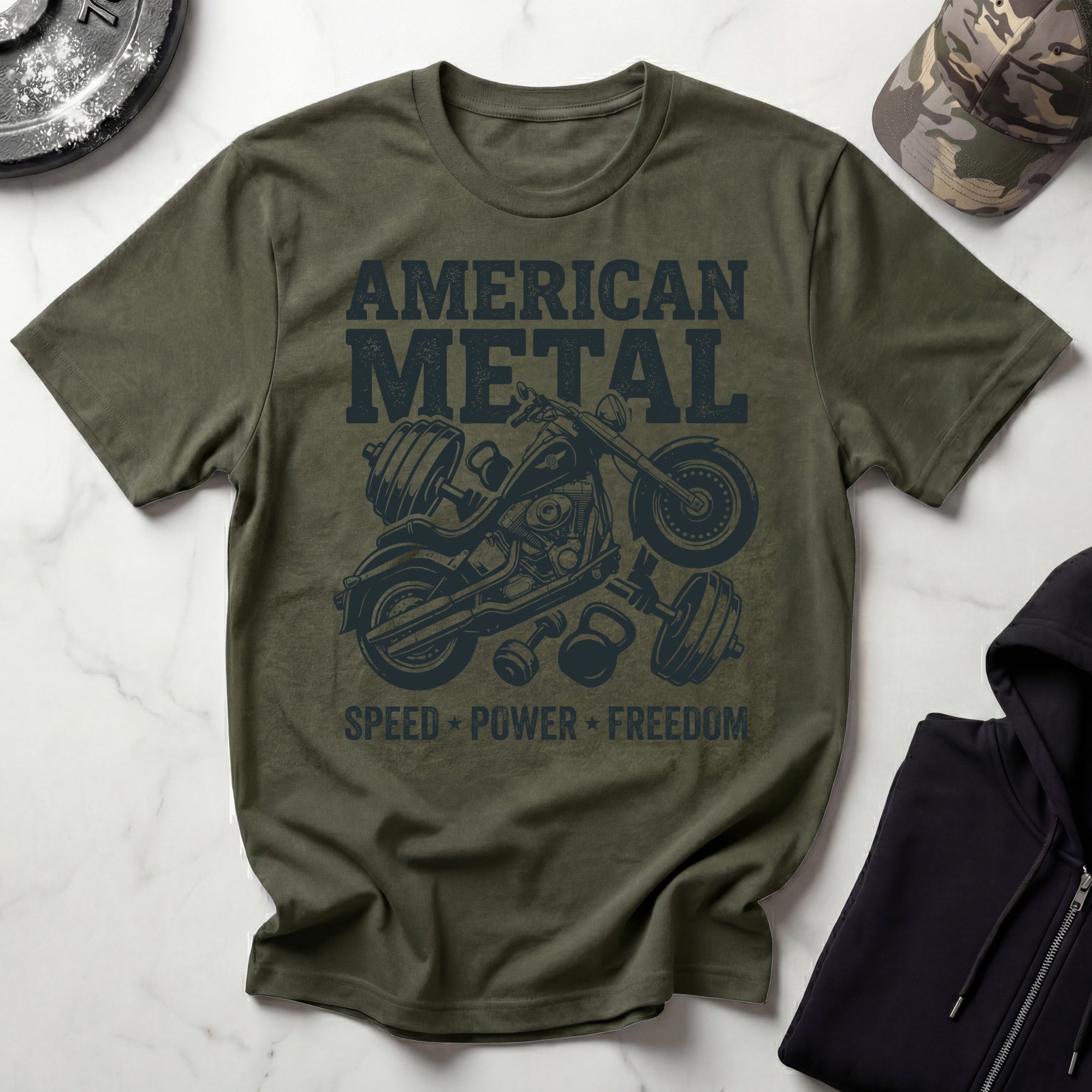 American Metal Softtail Build and Repair Vintage Graphic Gym T-Shirt