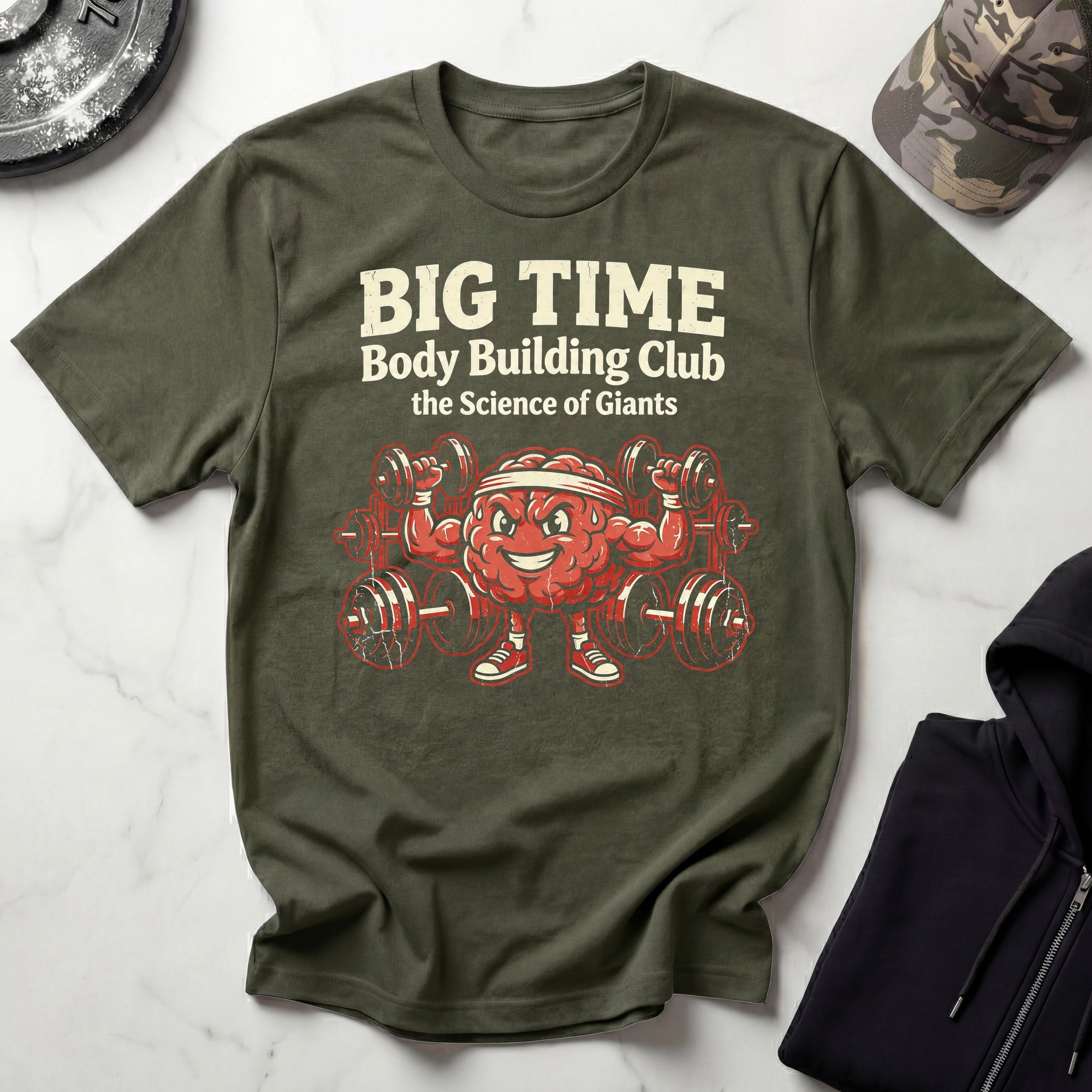 Big Time Body Building Graphic Gym T-Shirt