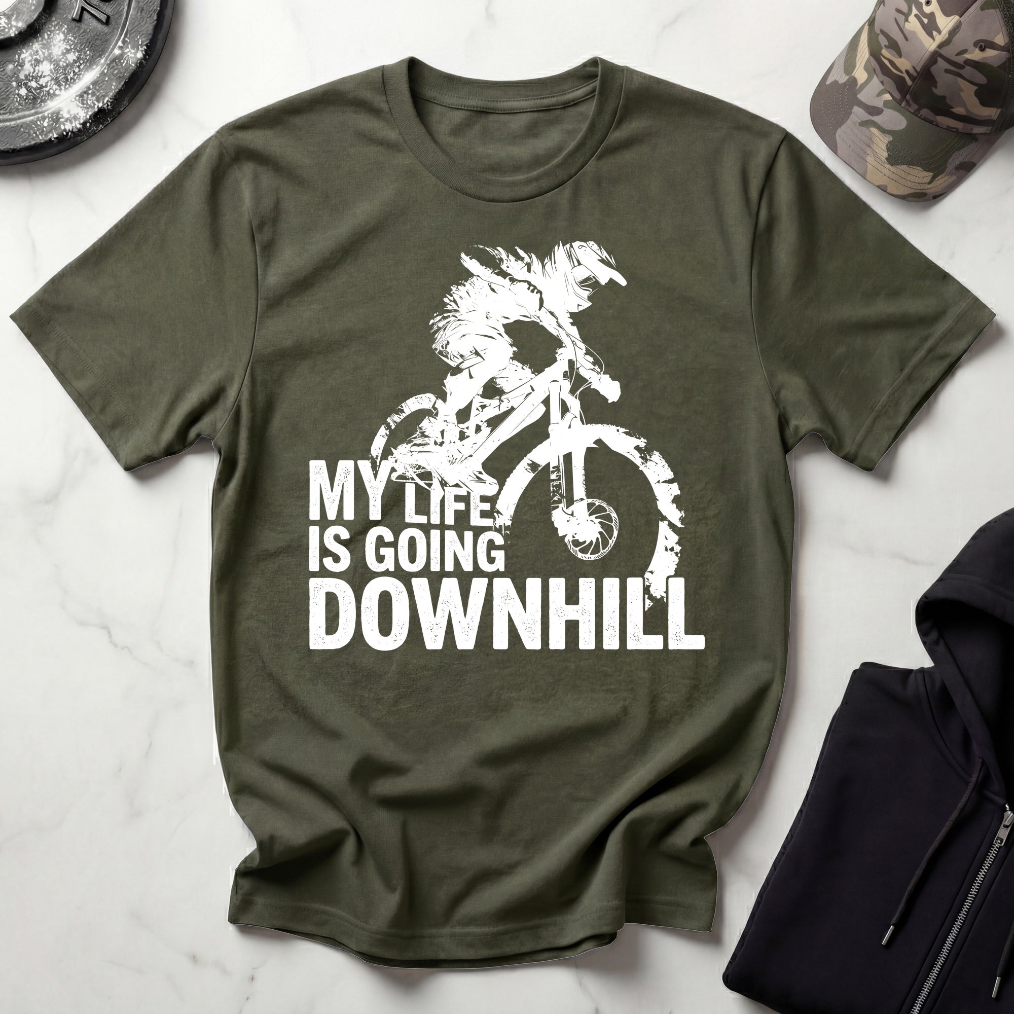 My Life Is Going Downhill MTB Gym T-Shirt