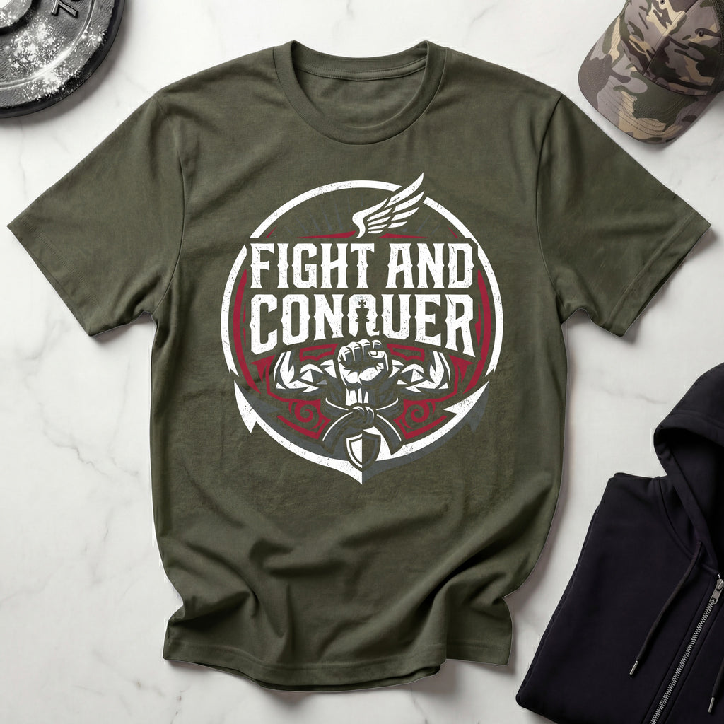 Fight and Conquer Boxing MMA T-Shirt