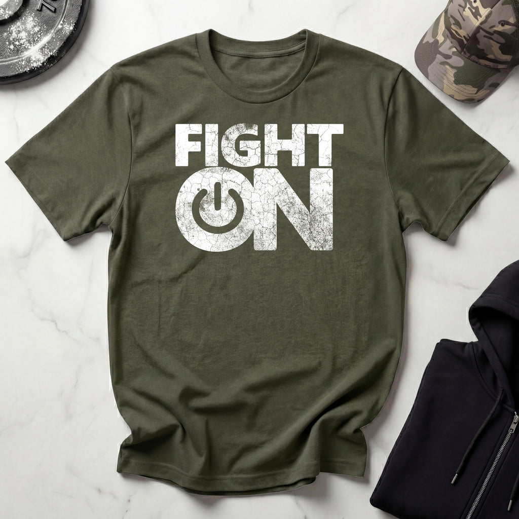 Fight ON Graphic Vintage Gym T-Shirt