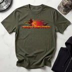 Fire Fighter Graphic Retro Gym T-Shirt
