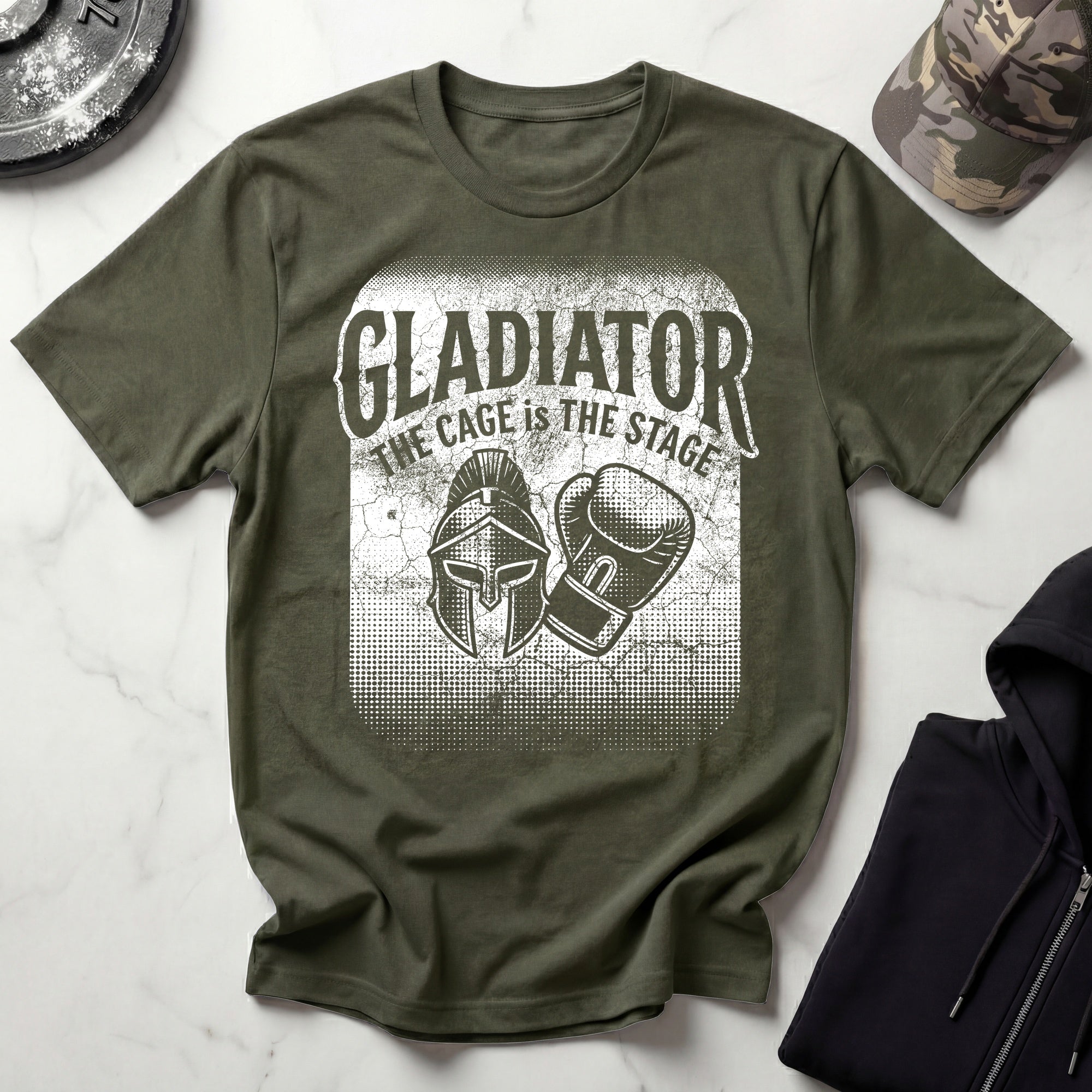MMA Gladiator The Cage Is The Stage Graphic Gym T-Shirt