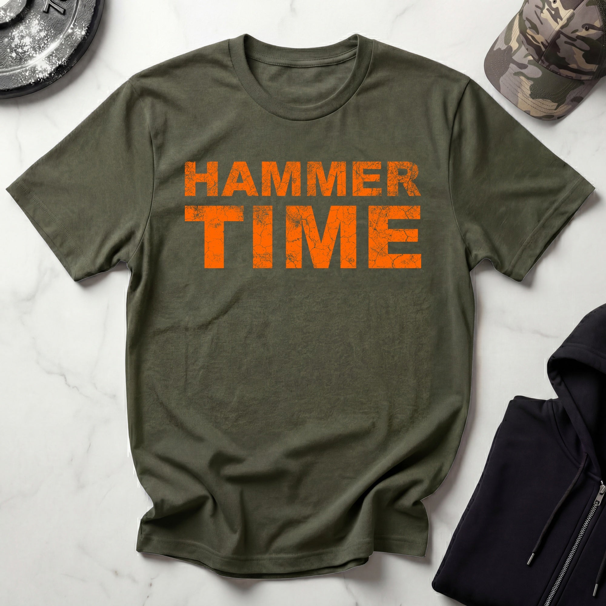 Hammer Time Grunge Orange Gym T-Shirt