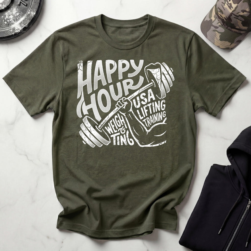 Happy Hour Lifting Workout Gym T-Shirt