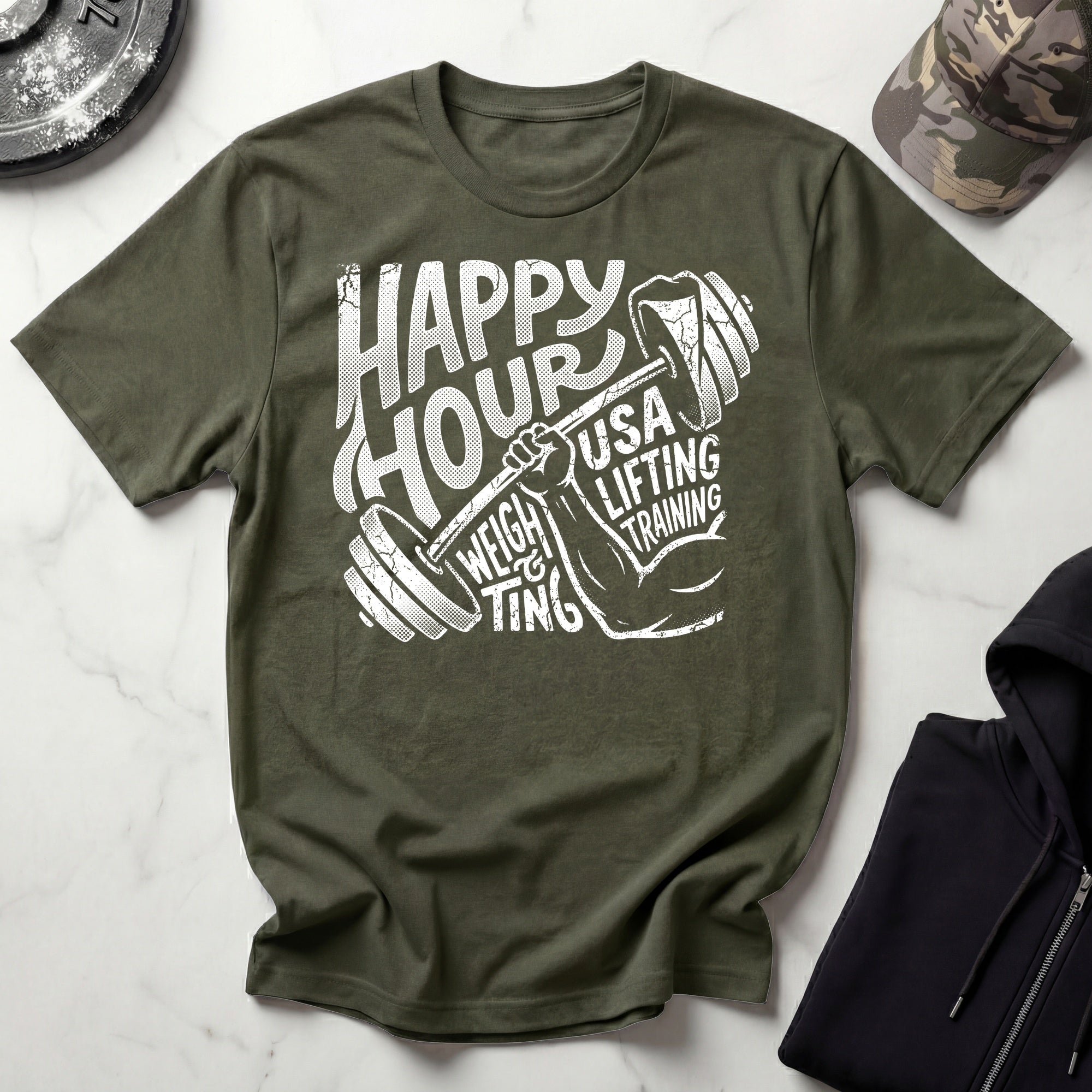 Happy Hour Lifting Workout Gym T-Shirt