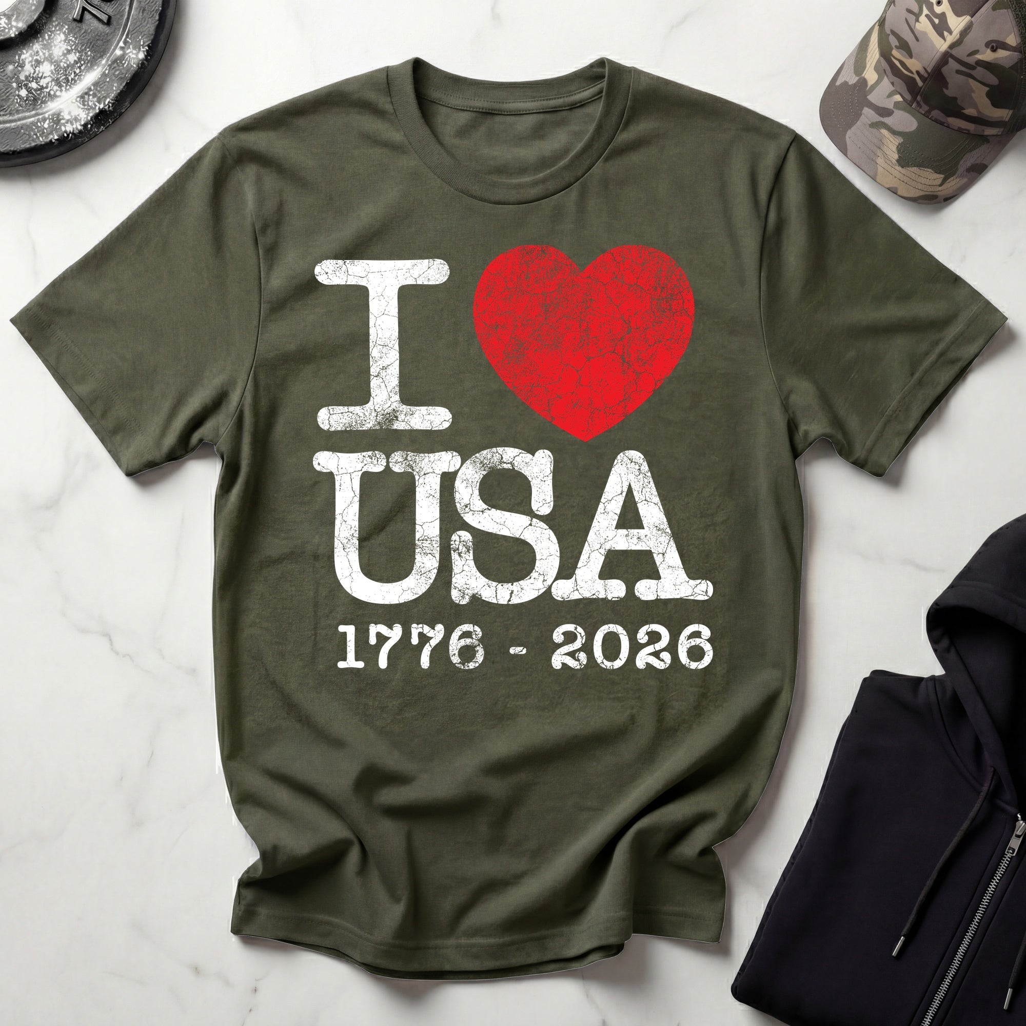 I Heart USA 250 Vintage Gym T-Shirt