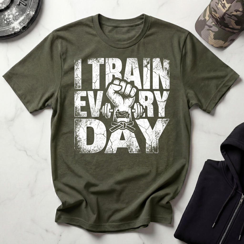 I Train Every Day Barbell Gym T-Shirt