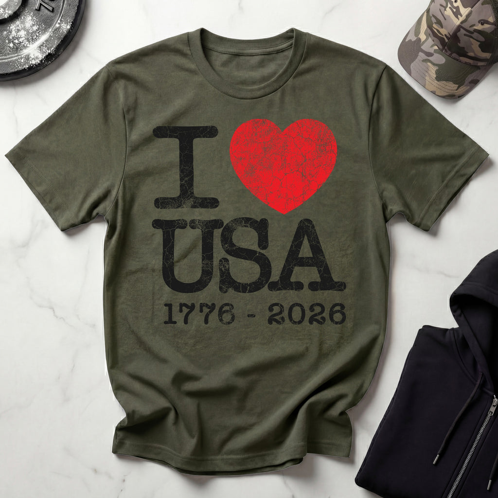 I Heart USA Anniversary Vintage Gym T-Shirt