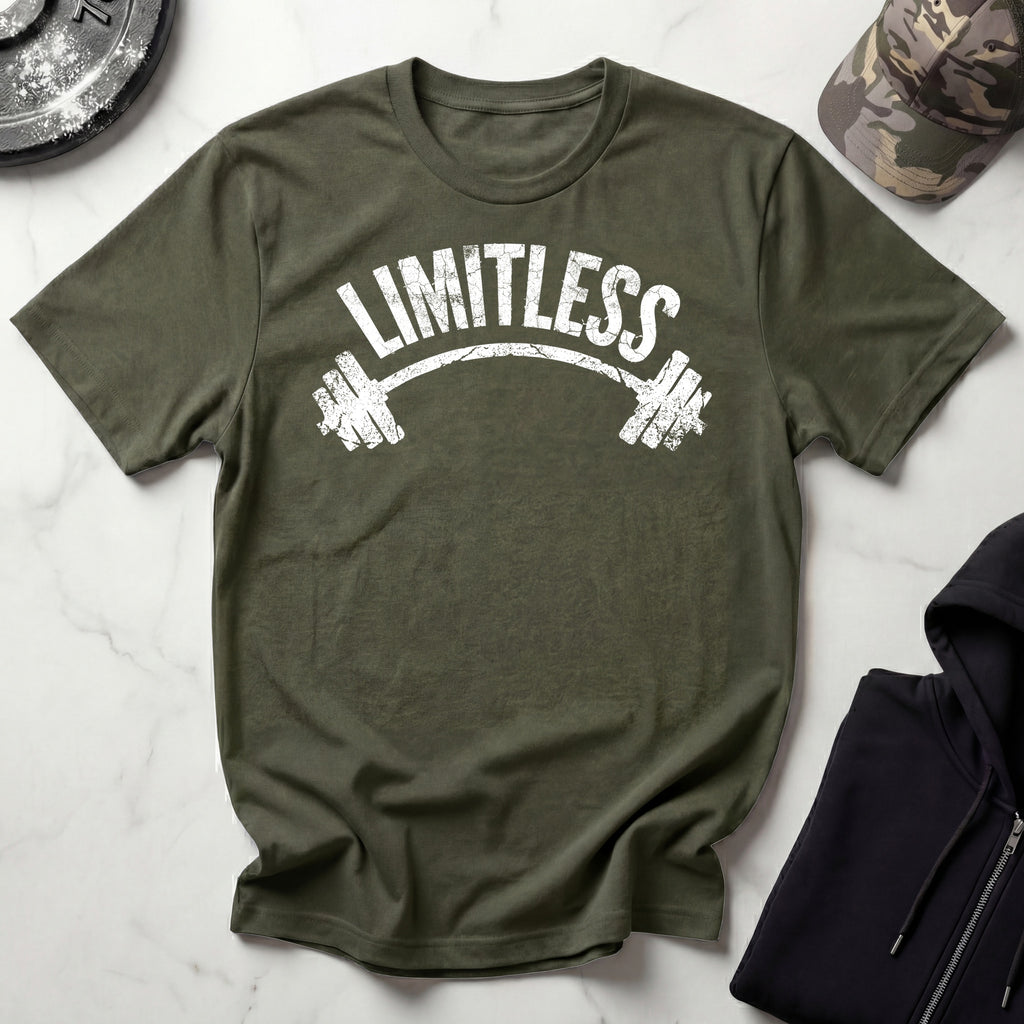 Limitless Barbell Training Vintage Graphic Gym T-Shirt