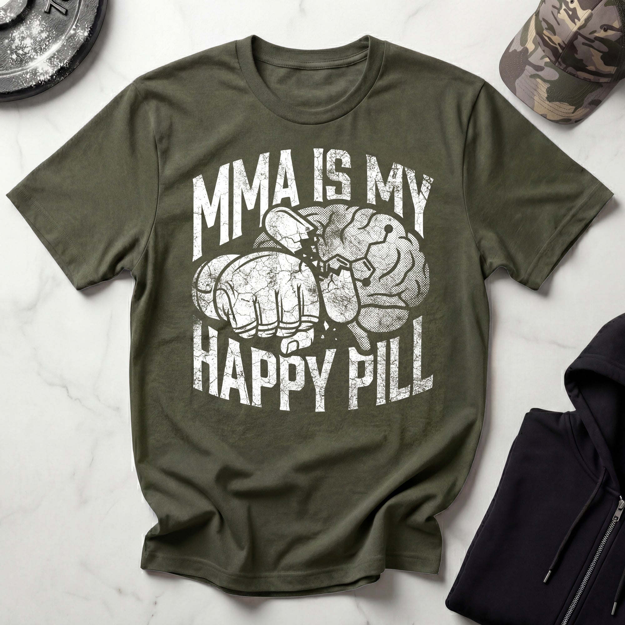 MMA Is My Happy Pill Vintage Gym T-Shirt