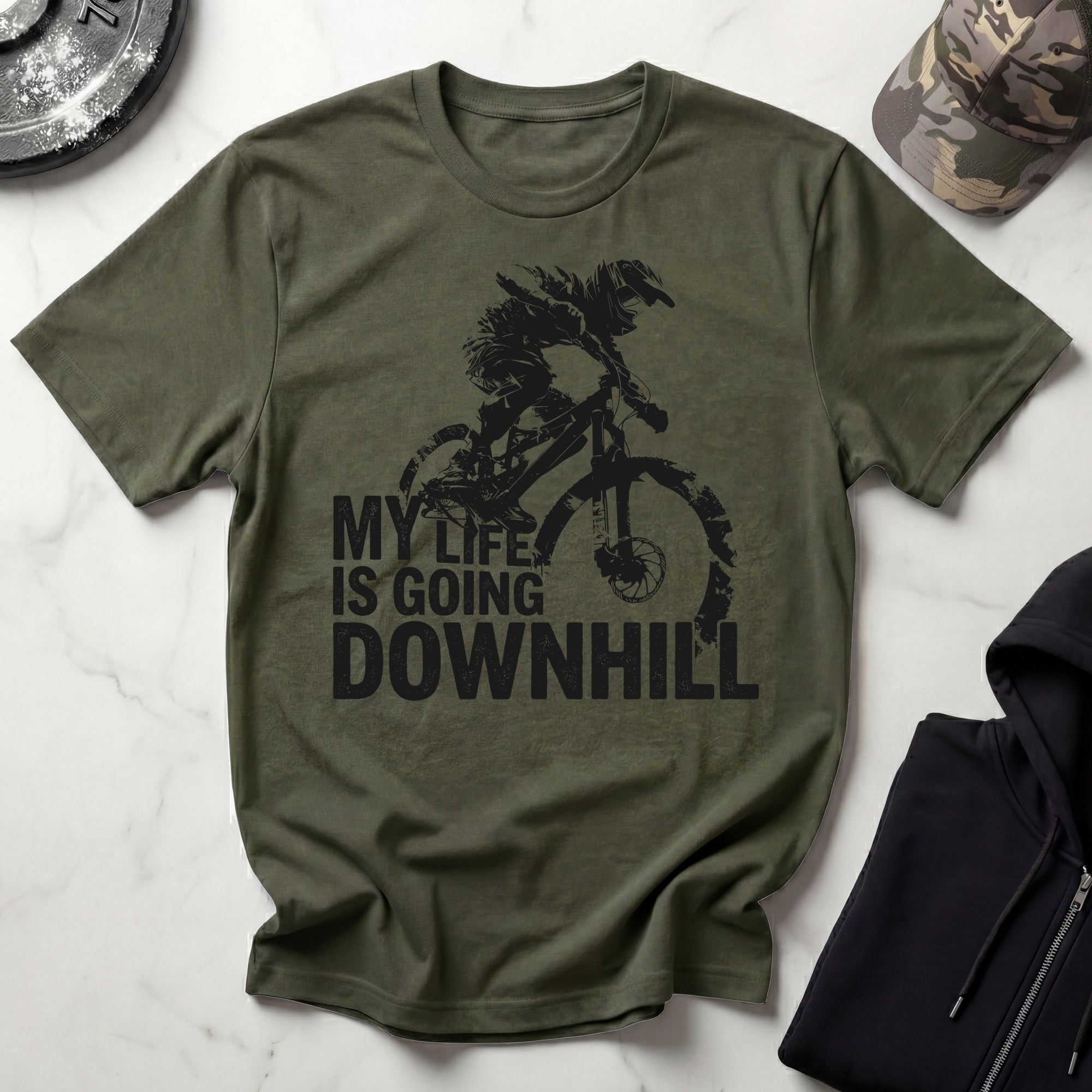 MTB Downhill Vintage Graphic Gym T-Shirt