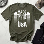 Made In USA Barbell Graphic Gym T-Shirt