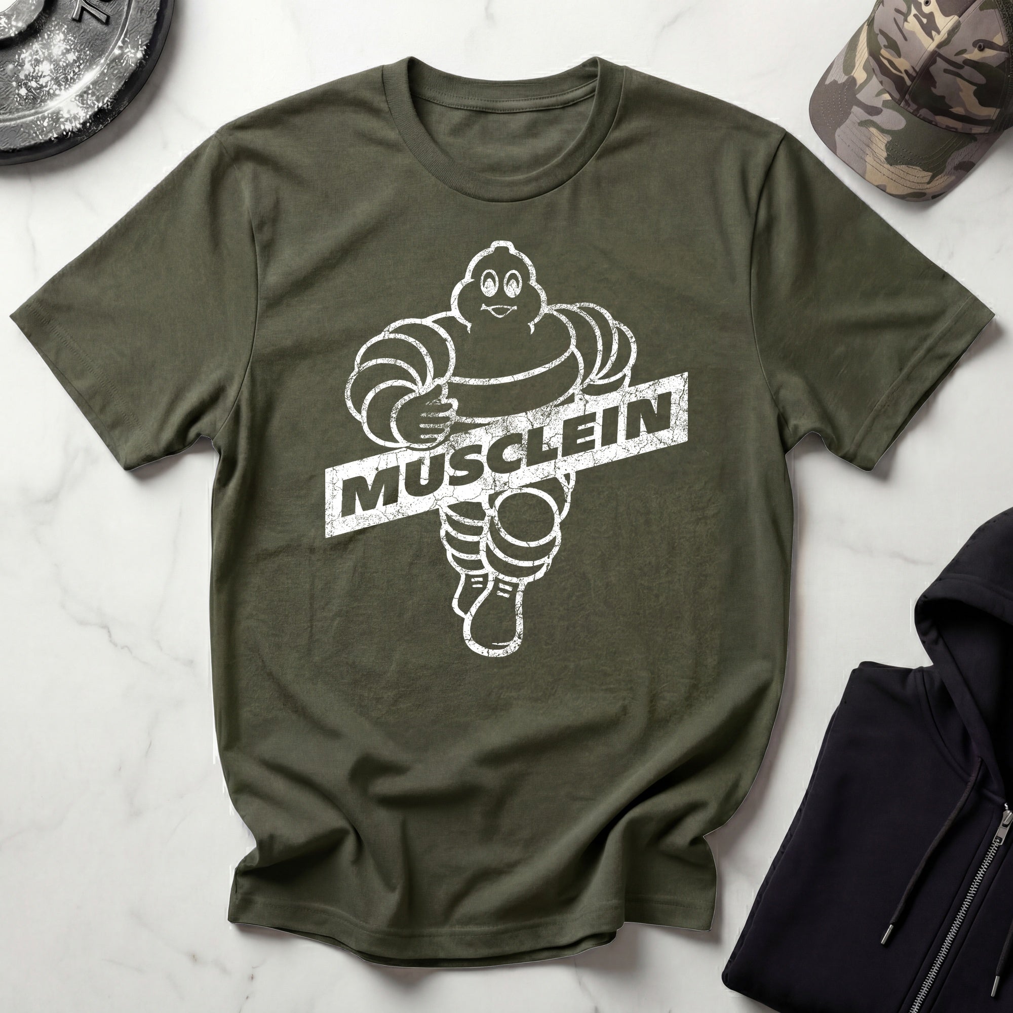 Musclein Man Graphic Vintage Gym T-Shirt