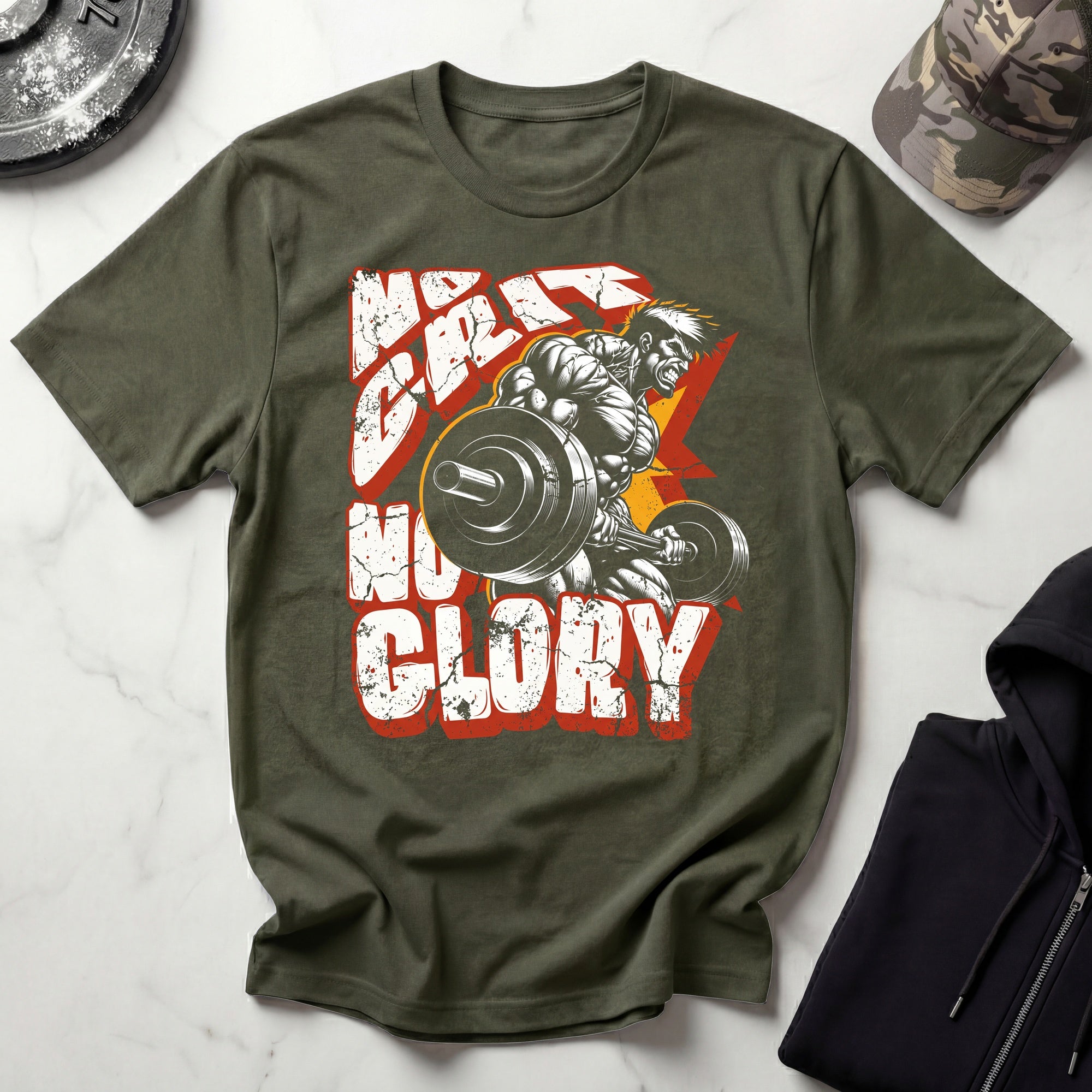 No Grit No Glory Vintage Graphic Gym T-Shirt