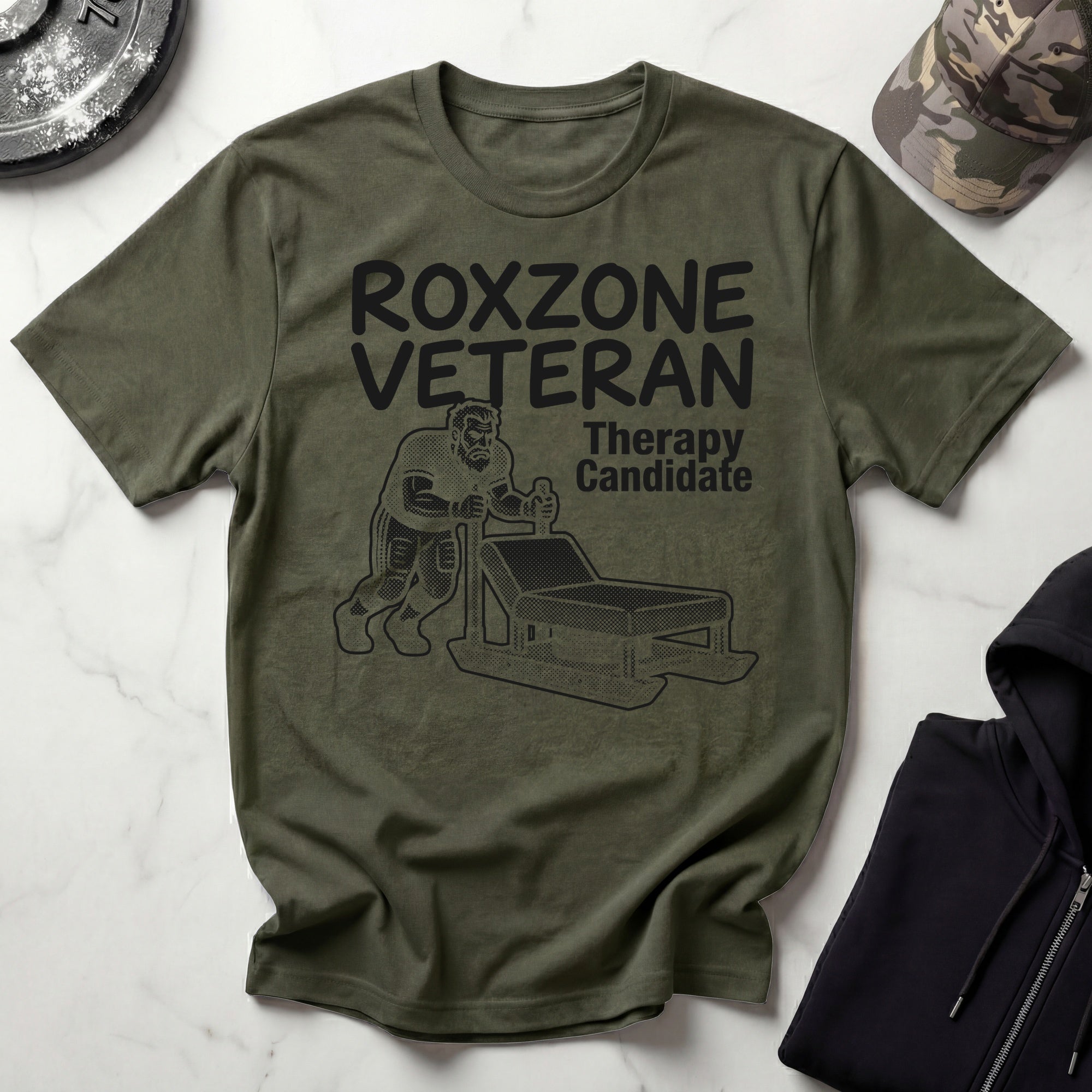 Roxzone Veteran Graphic Dark Gym T-Shirt