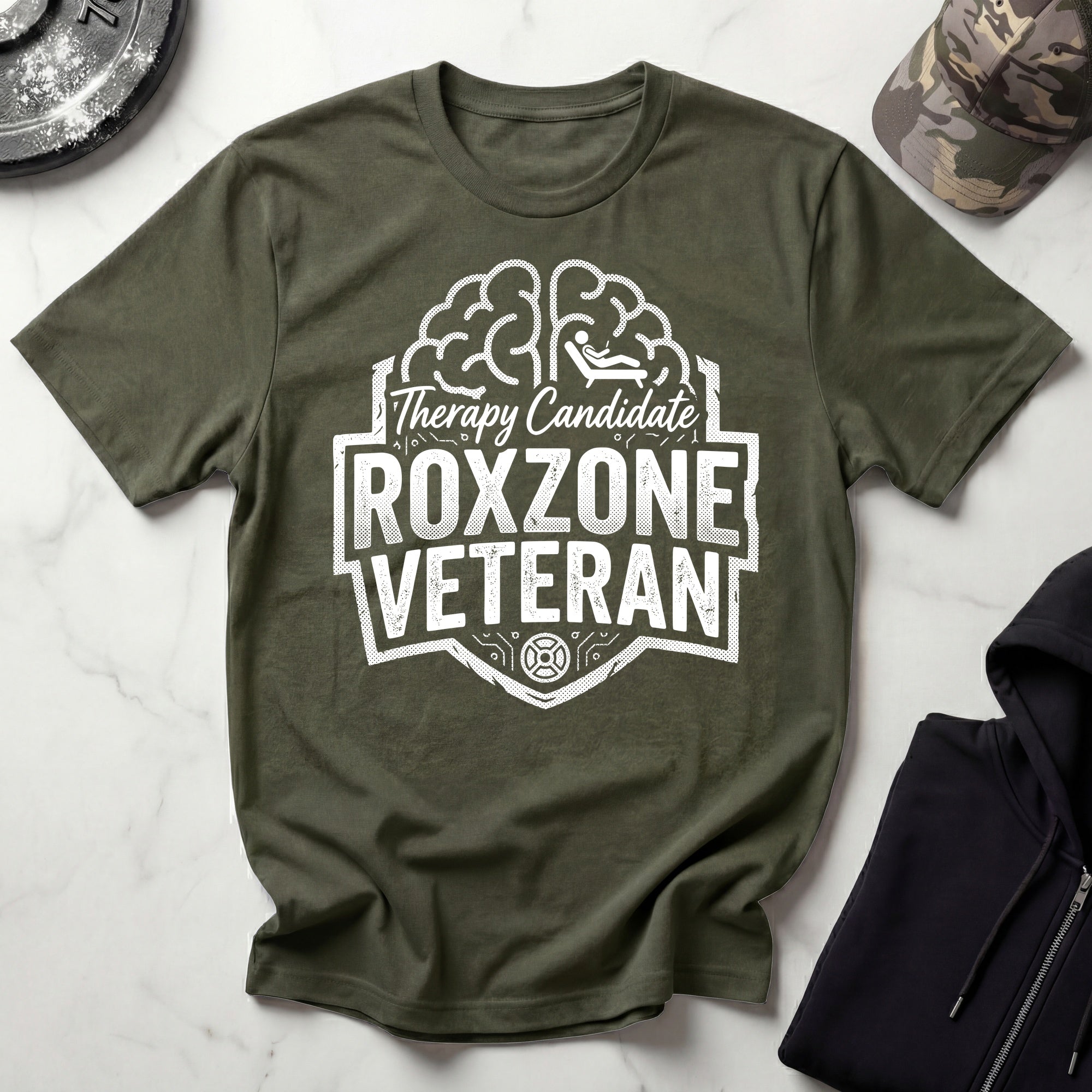 Roxzone Veteran Graphic White Gym T-Shirt