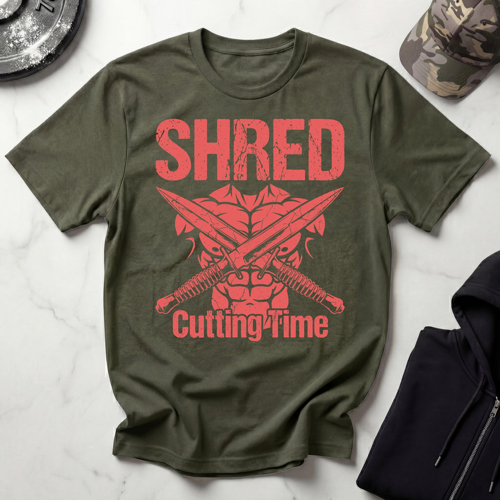 Shred Cutting Time Graphic Vintage Gym T-Shirt