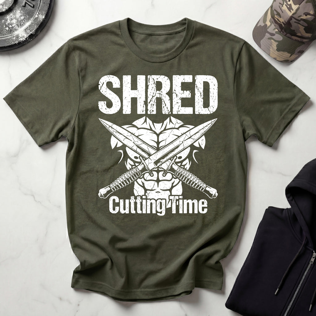 Shred Cutting Time Knife Graphic Vintage Gym T-Shirt