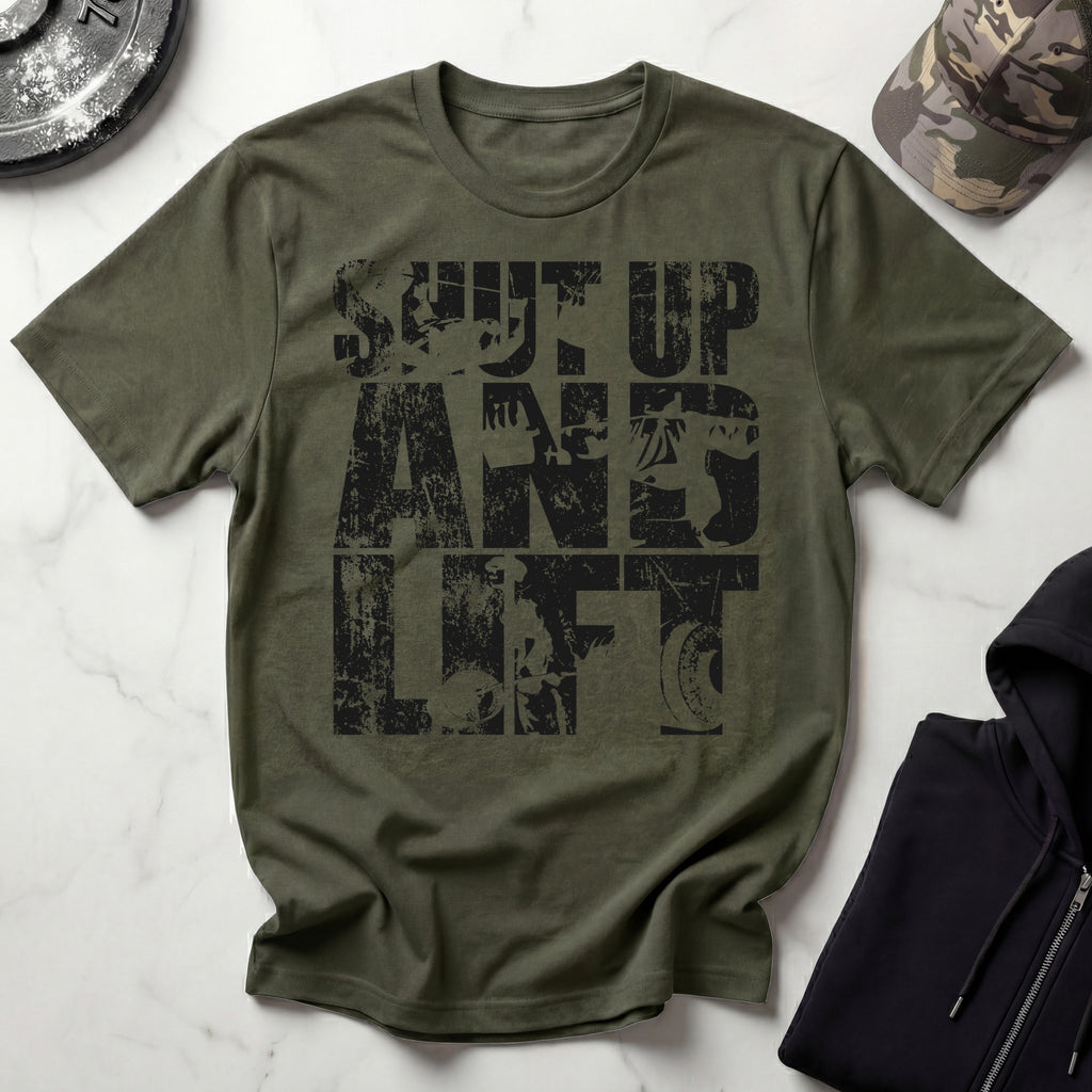 Shut Up and Light Graphic Vintage Gym T-Shirt