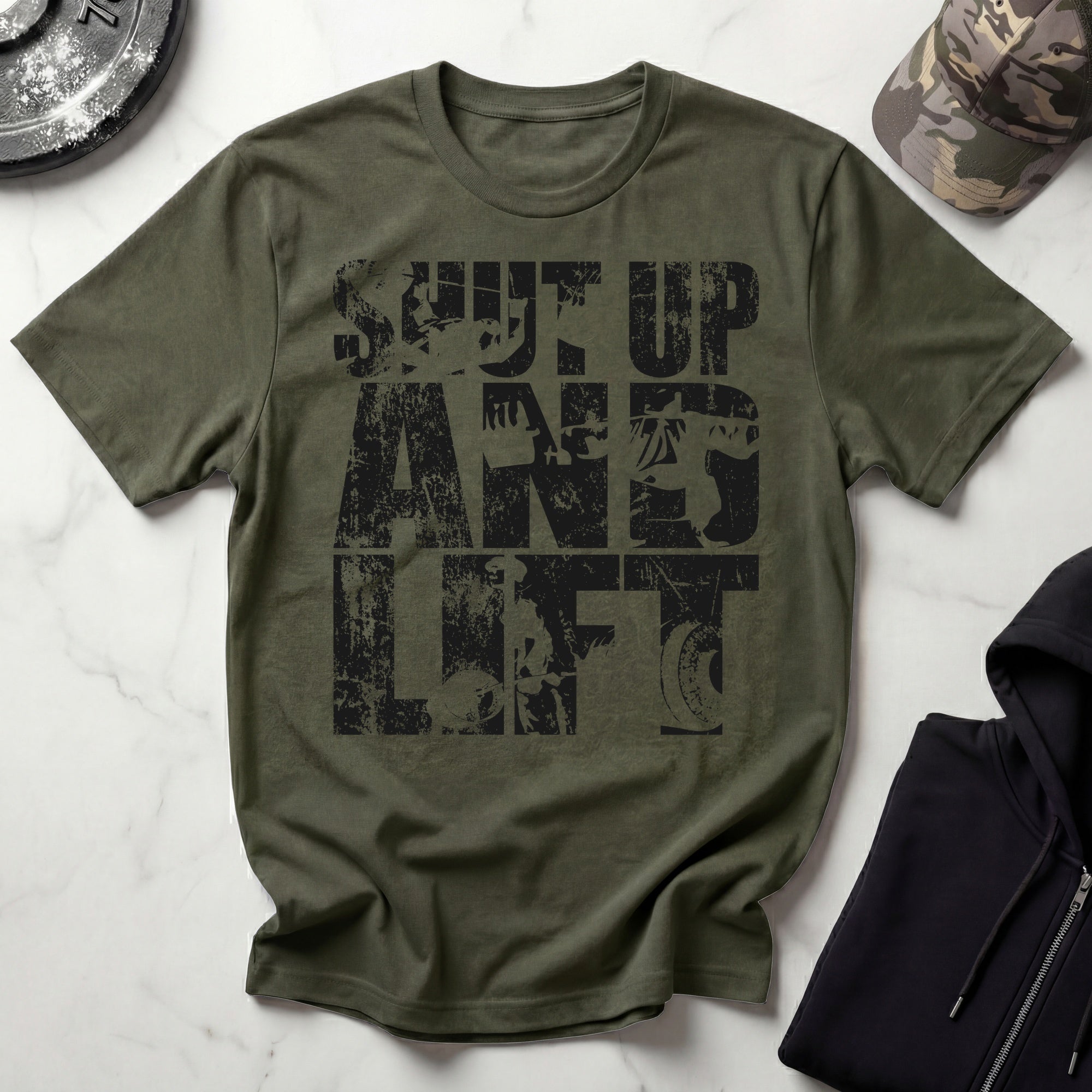 Shut Up and Light Graphic Vintage Gym T-Shirt