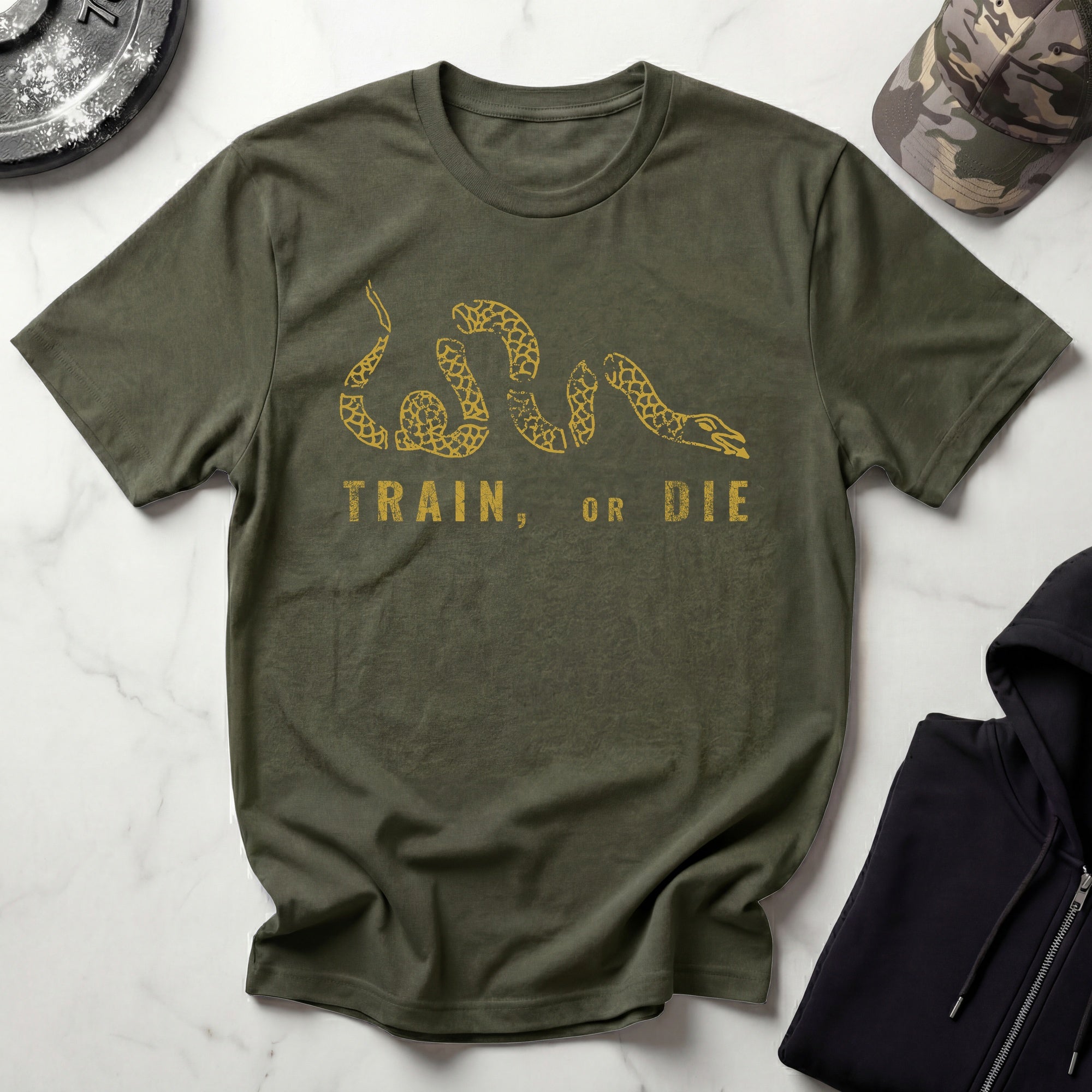 Train Or Die Snake Retro Gym T-Shirt