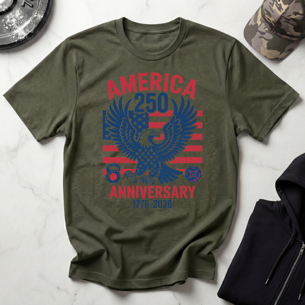 USA 250 Anniversary Gym Graphic Retro Gym T-Shirt
