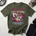 Basketball Ball Hard Lift Harder Gym T-Shirt