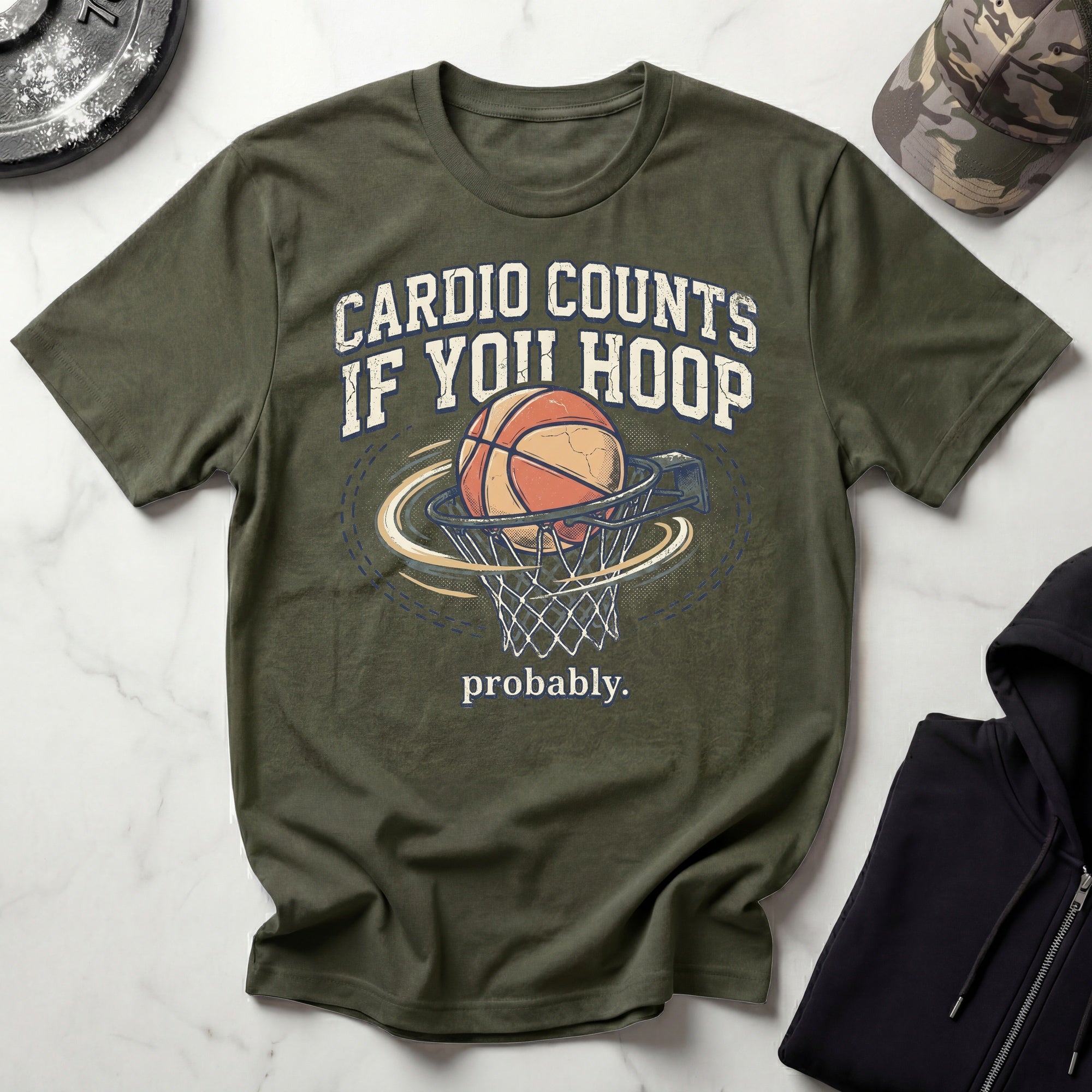 Basketball Hoop Cardio Graphic Gym T-Shirt