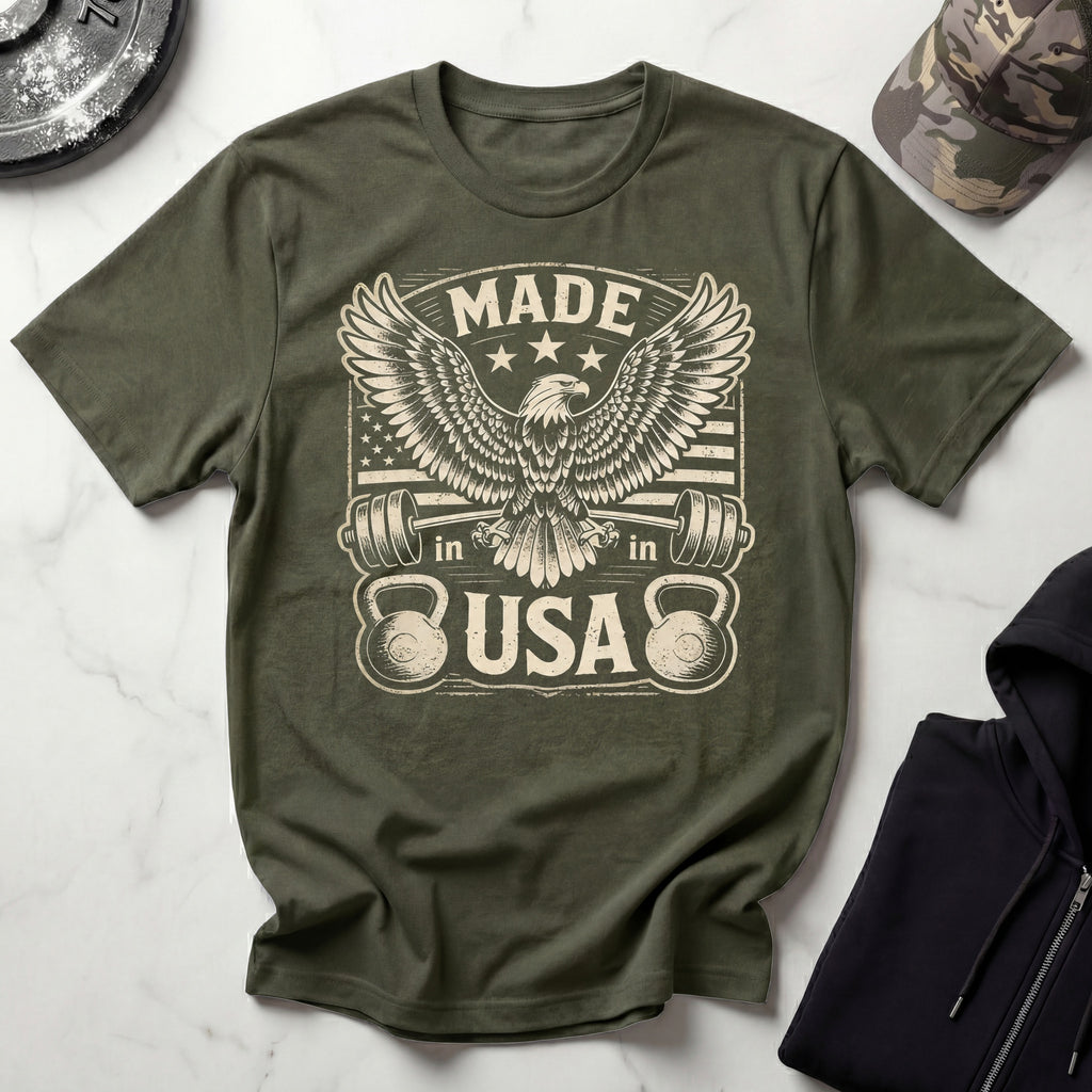 USA Eagle Flag Vintage Gym T-Shirt