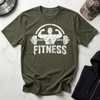 Bodybuilder and Barbell Grunge White Gym T-Shirt