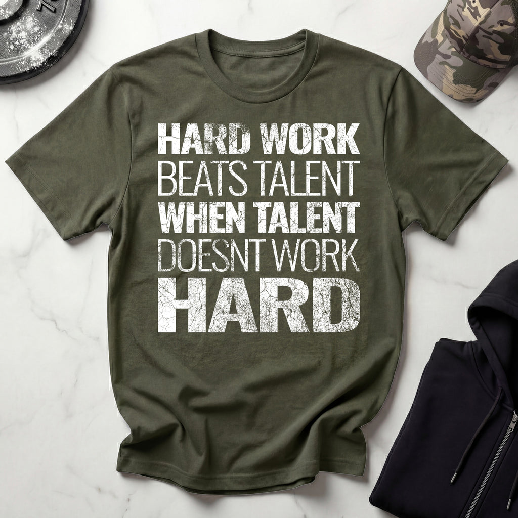 Hard Work Grunge Graphic Gym T-Shirt