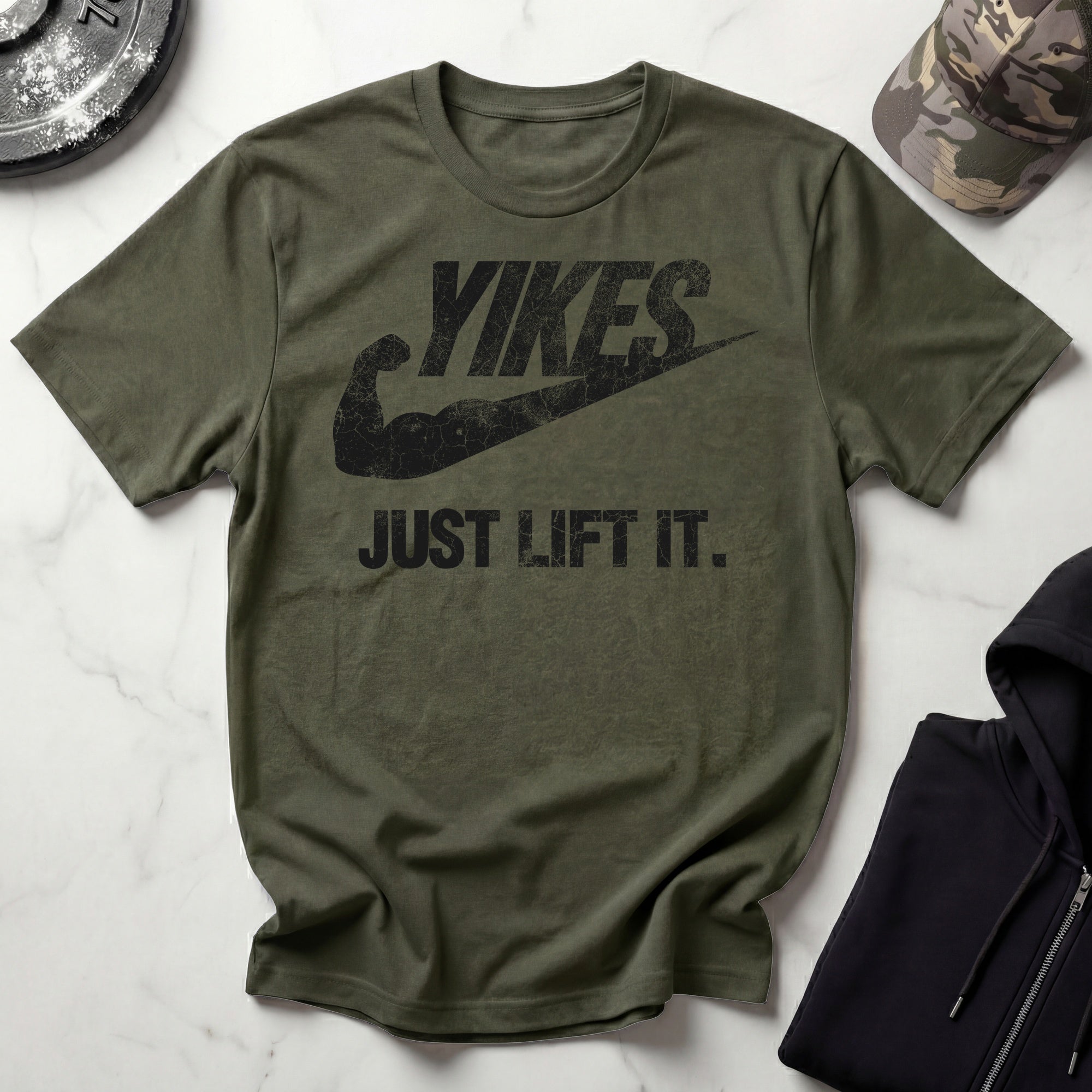 Yikes Just Lift It Vintage Gym Tee-Shirt