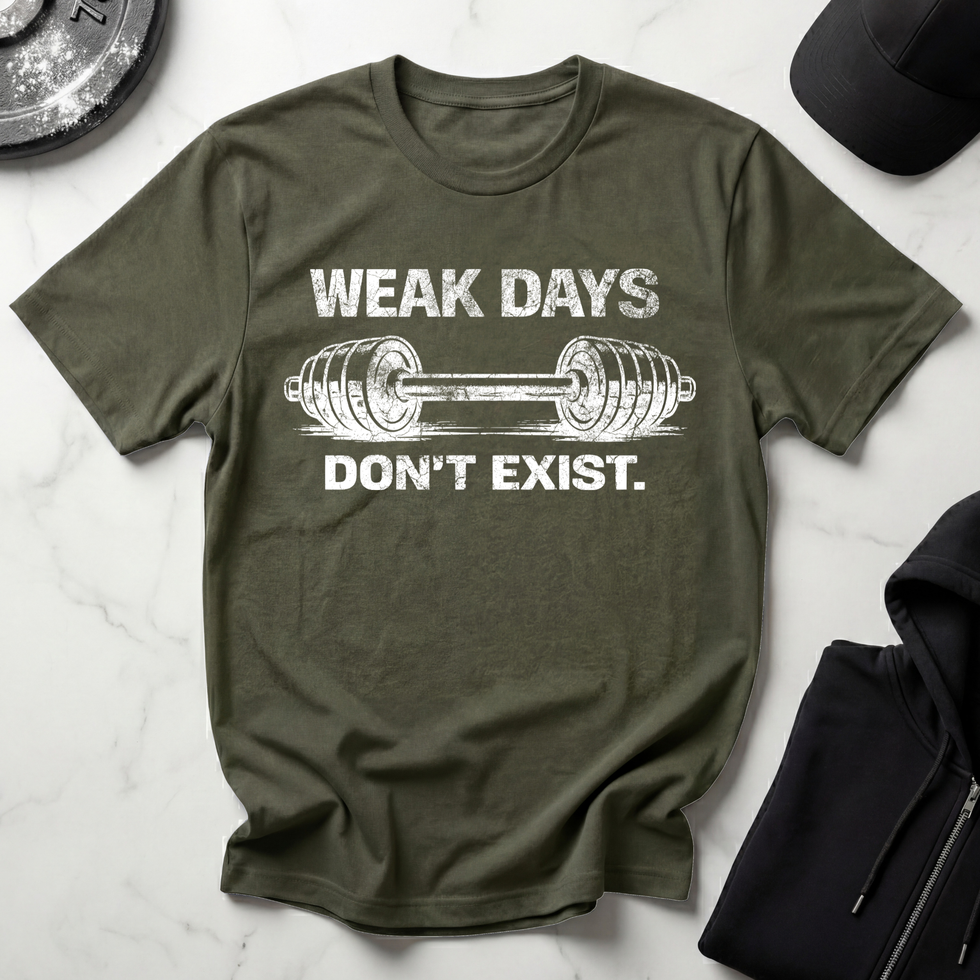 Weak Days Dont Exist Dark Tee