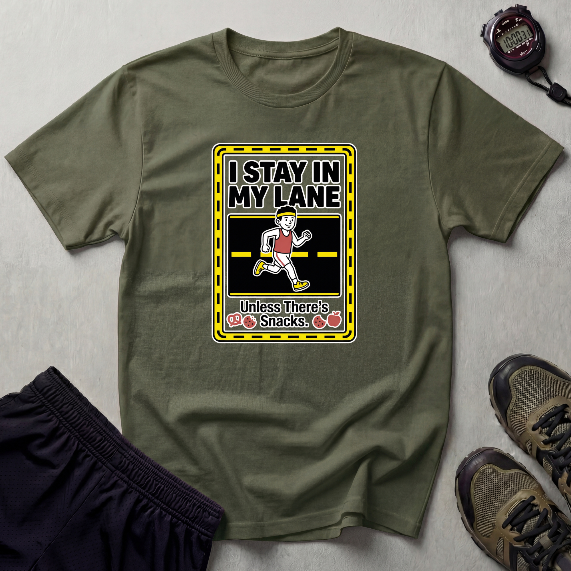 I Stay In My Lane Running Gym T-Shirt