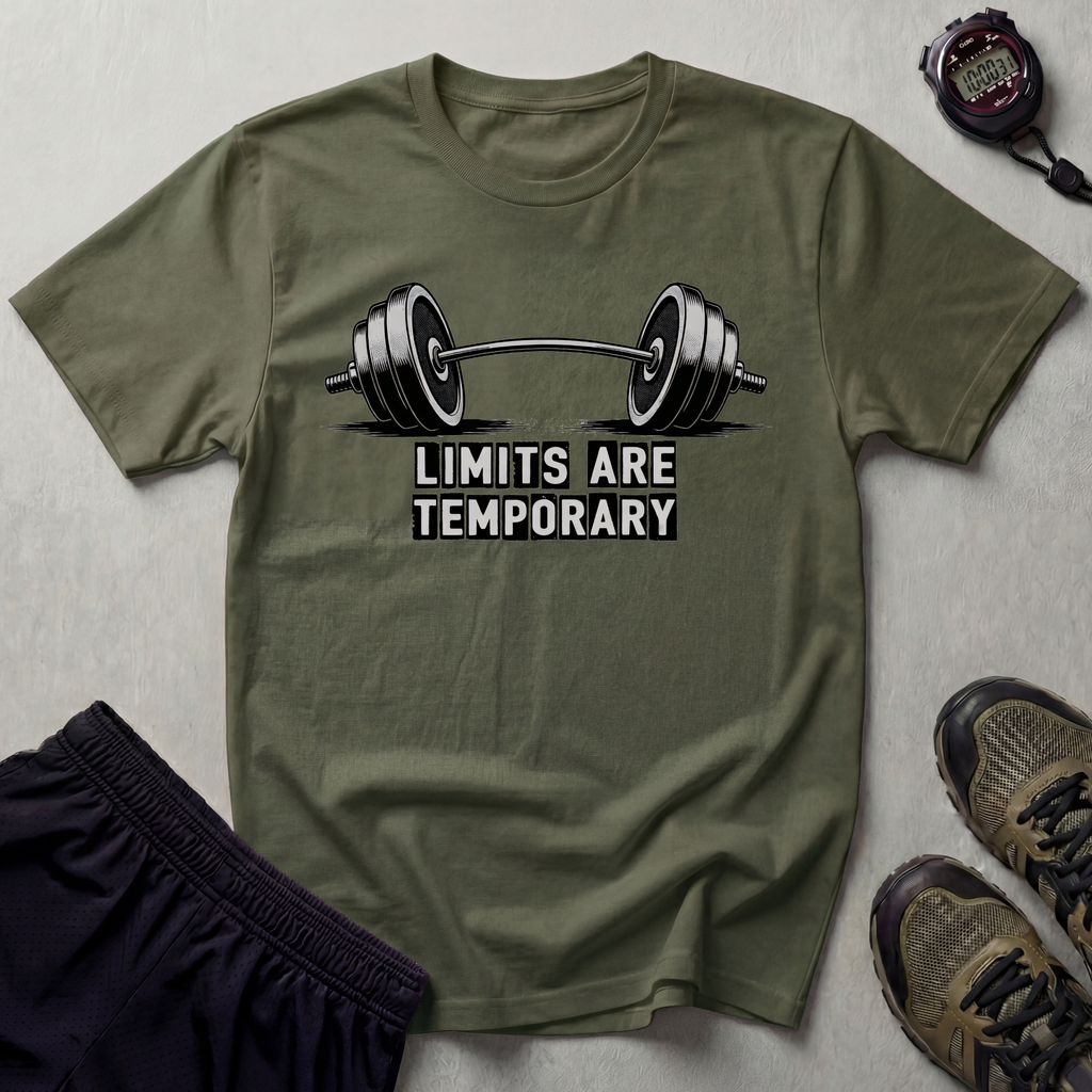 Limits Are Temporary Bodybuilding Barbell T-Shirt