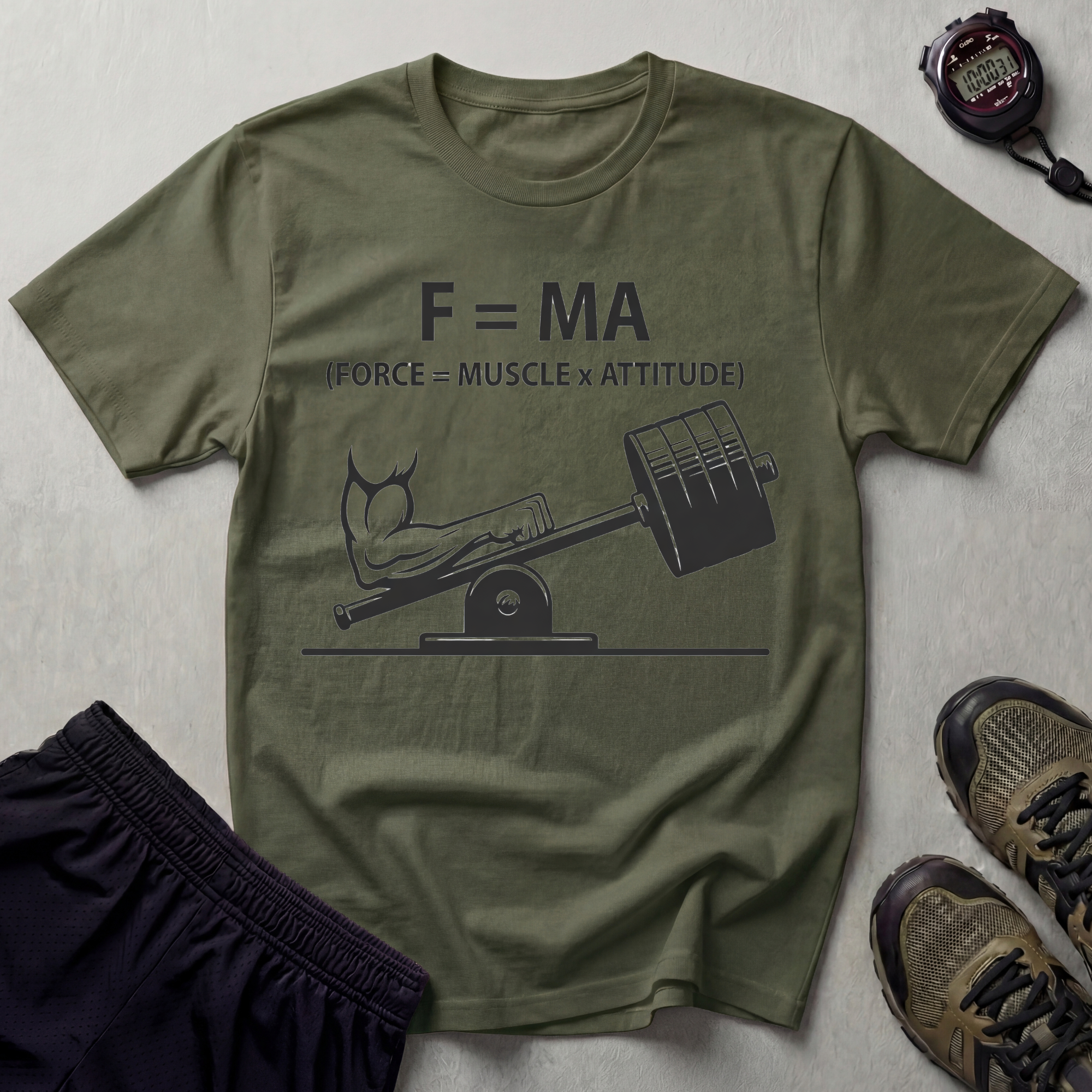 Force = Muscle X Attitude Gym T-Shirt