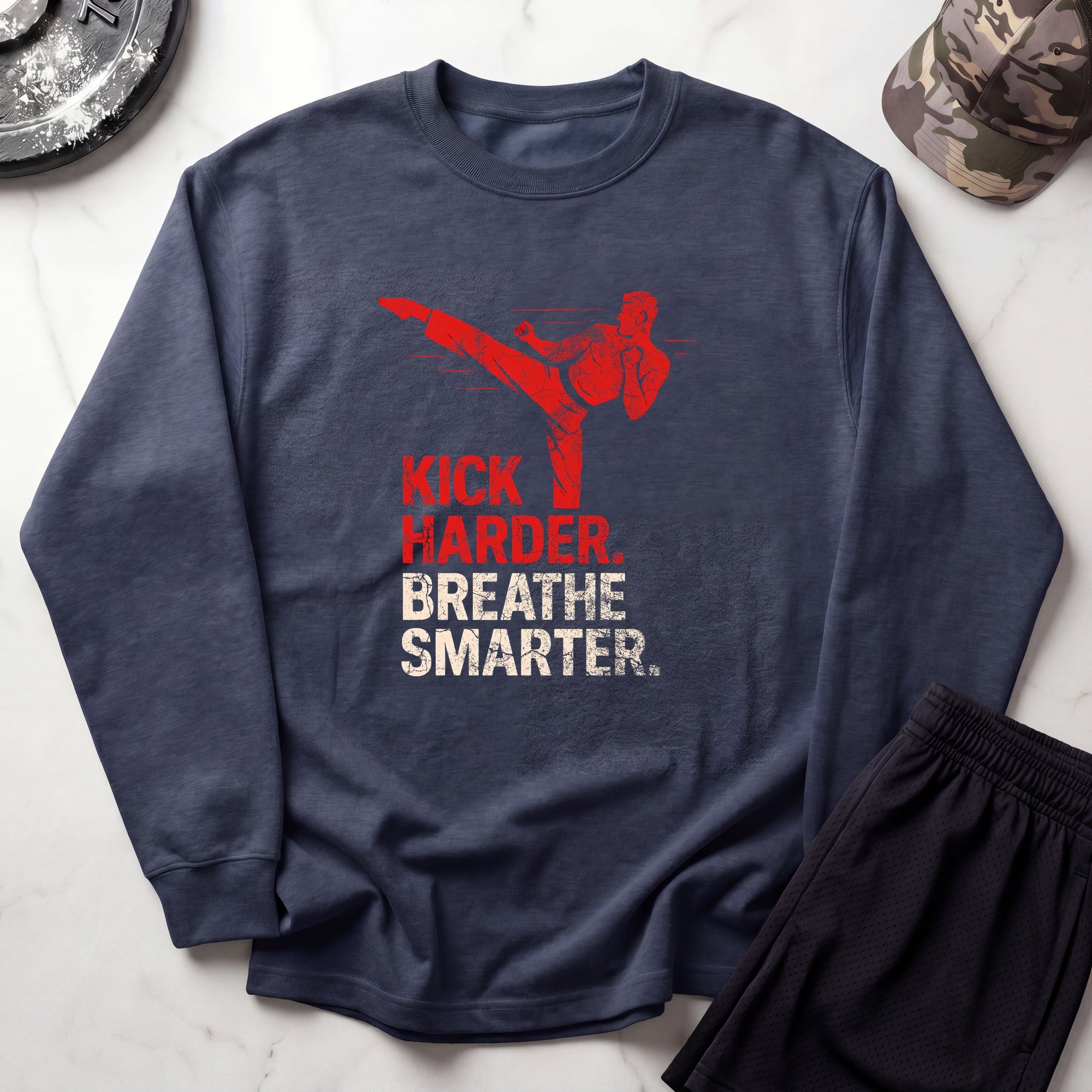 Kick Smarter Graphic Gym Crewneck Sweatshirt