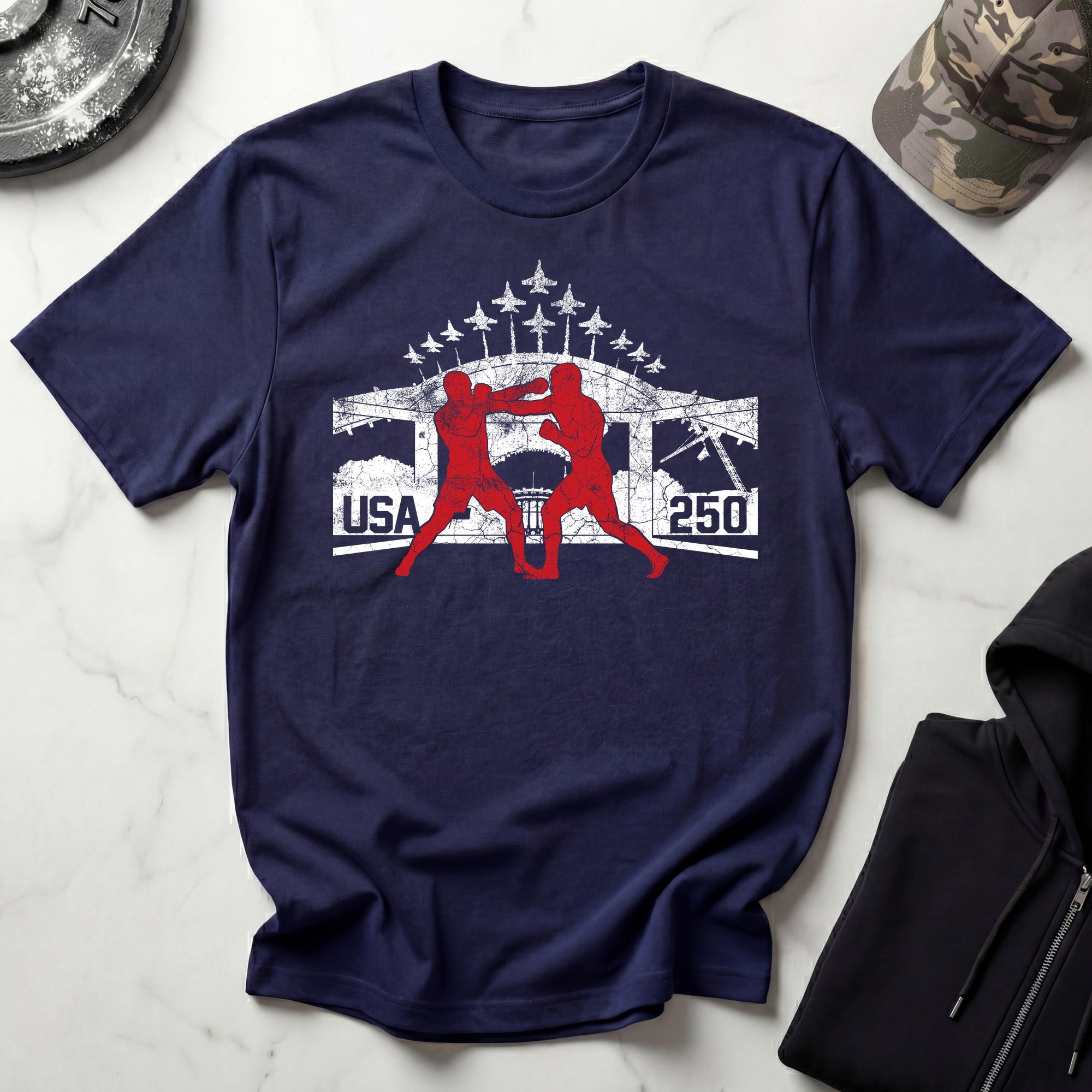 USA Freedom 250 Graphic Vintage Gym T-Shirt
