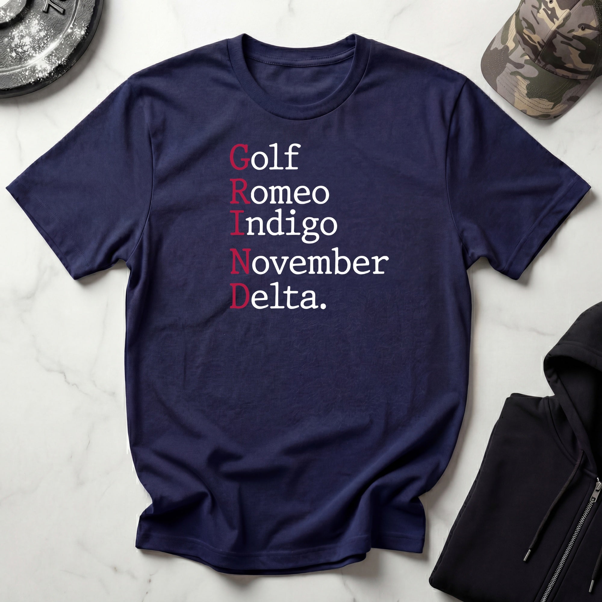 GRIND Phonetic Typographic Vintage Gym T-Shirt