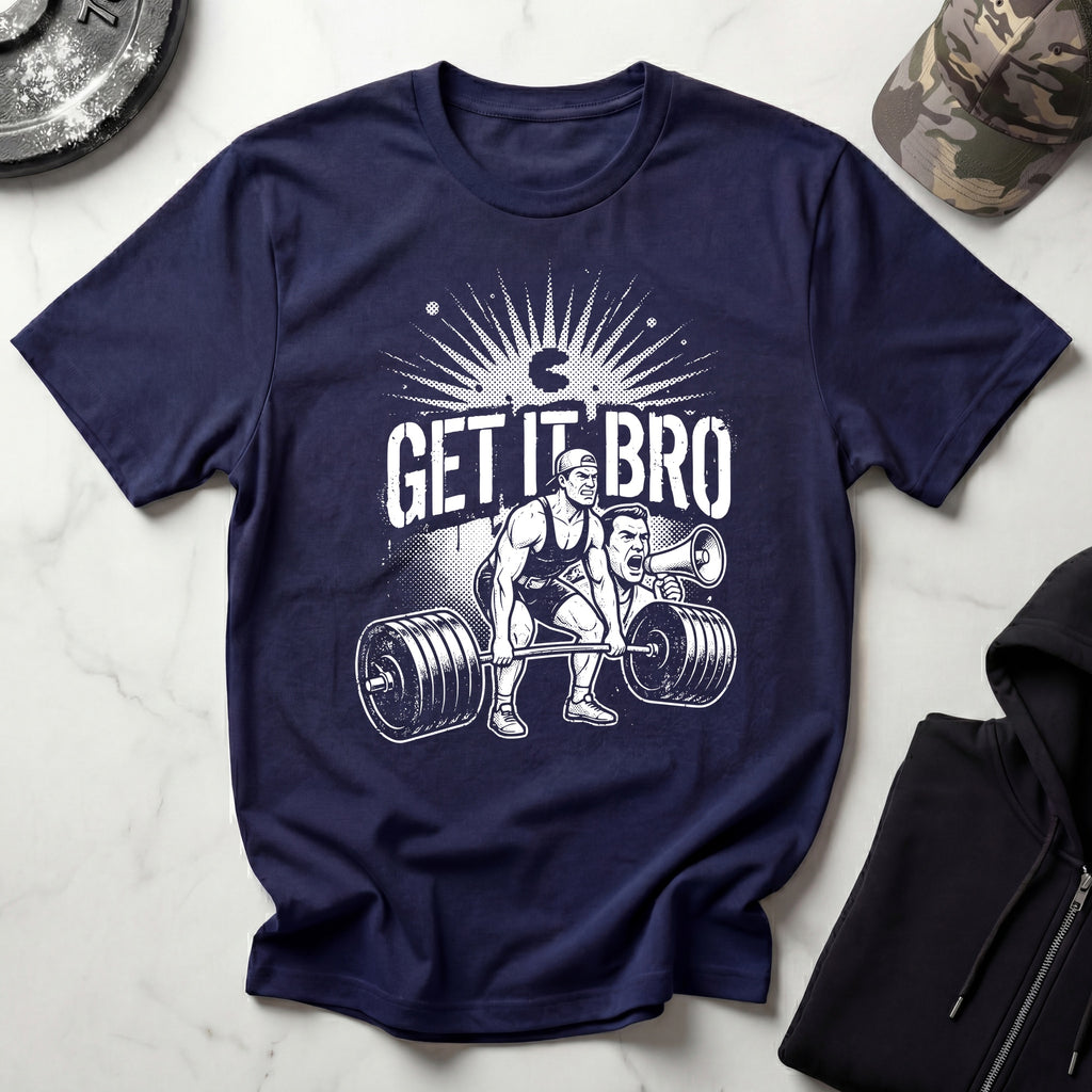 Get It Bro Weightlifting Coach Vintage Gym T-Shirt