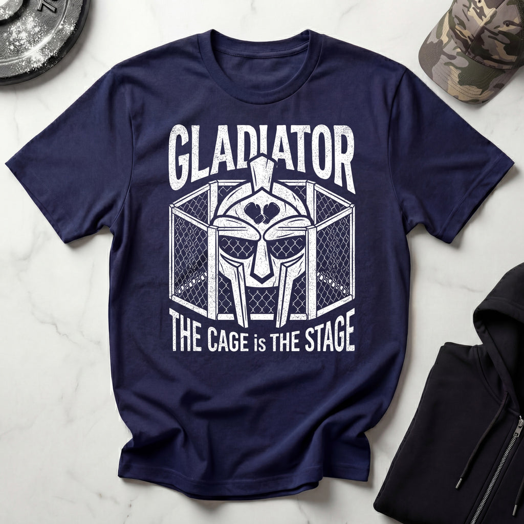 MMA Gladiator The Cage Is The Stage Vintage Gym T-Shirt
