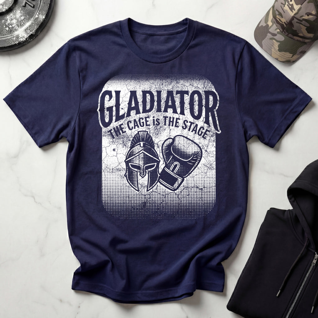 MMA Gladiator The Cage Is The Stage Graphic Gym T-Shirt