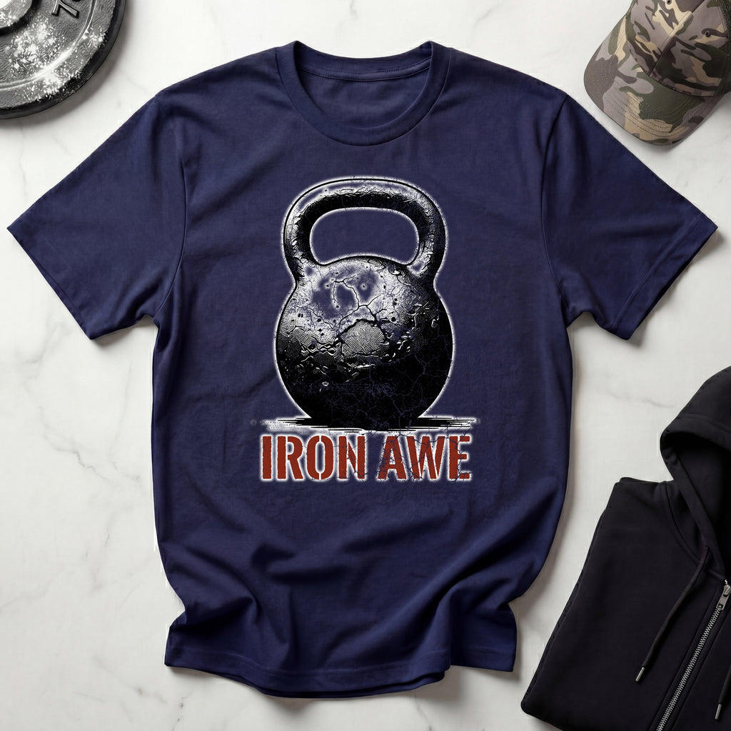 Iron Awe Kettlebell Graphic Gym T-Shirt