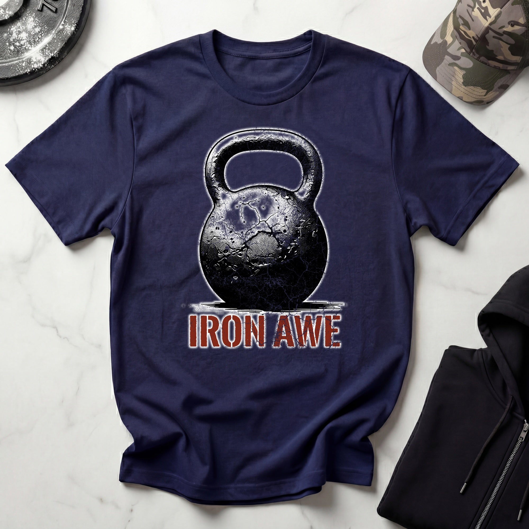 Iron Awe Kettlebell Graphic Gym T-Shirt