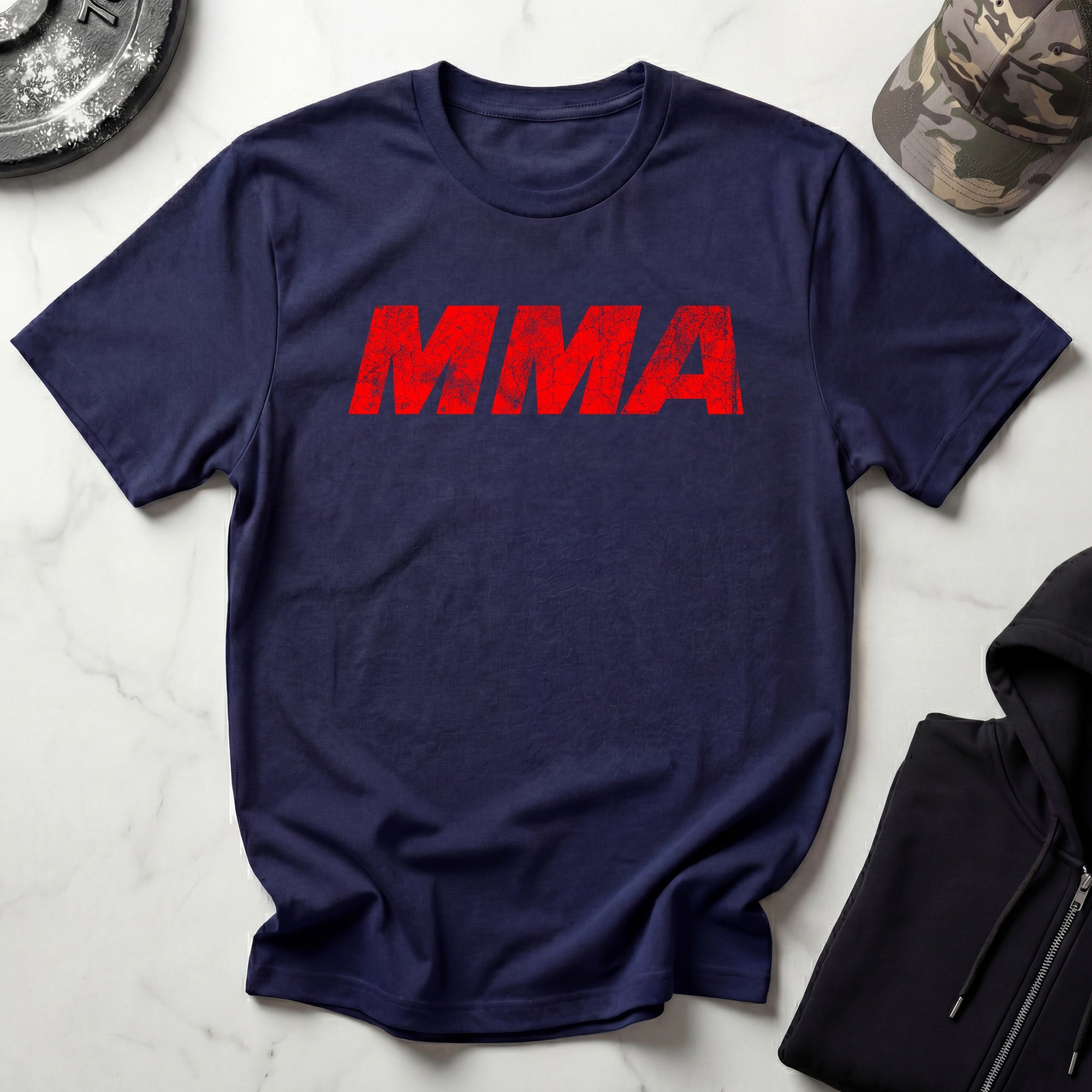 MMA Red Typographic Retro Gym T-Shirt