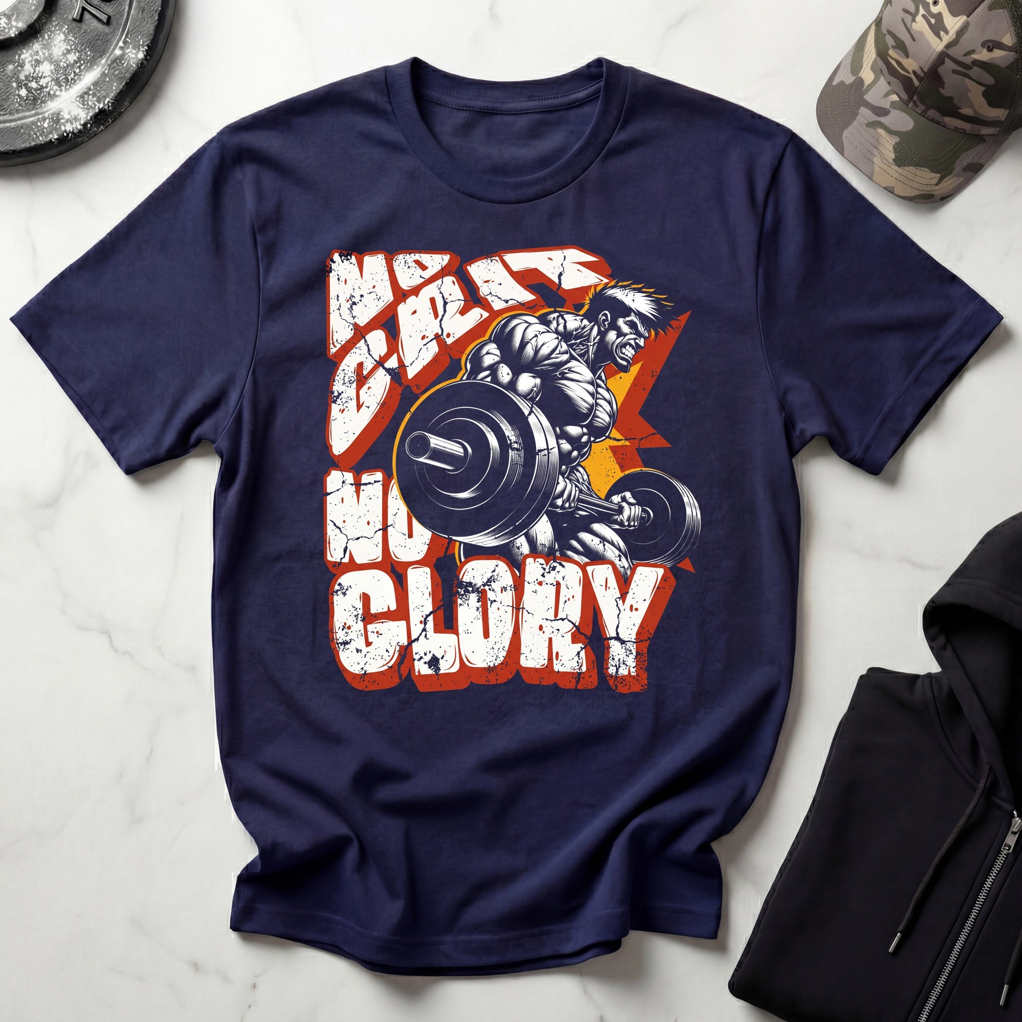 No Grit No Glory Vintage Graphic Gym T-Shirt