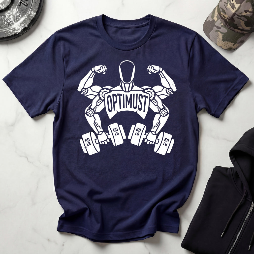 Optimust Weightlifter Robot Gym T-Shirt