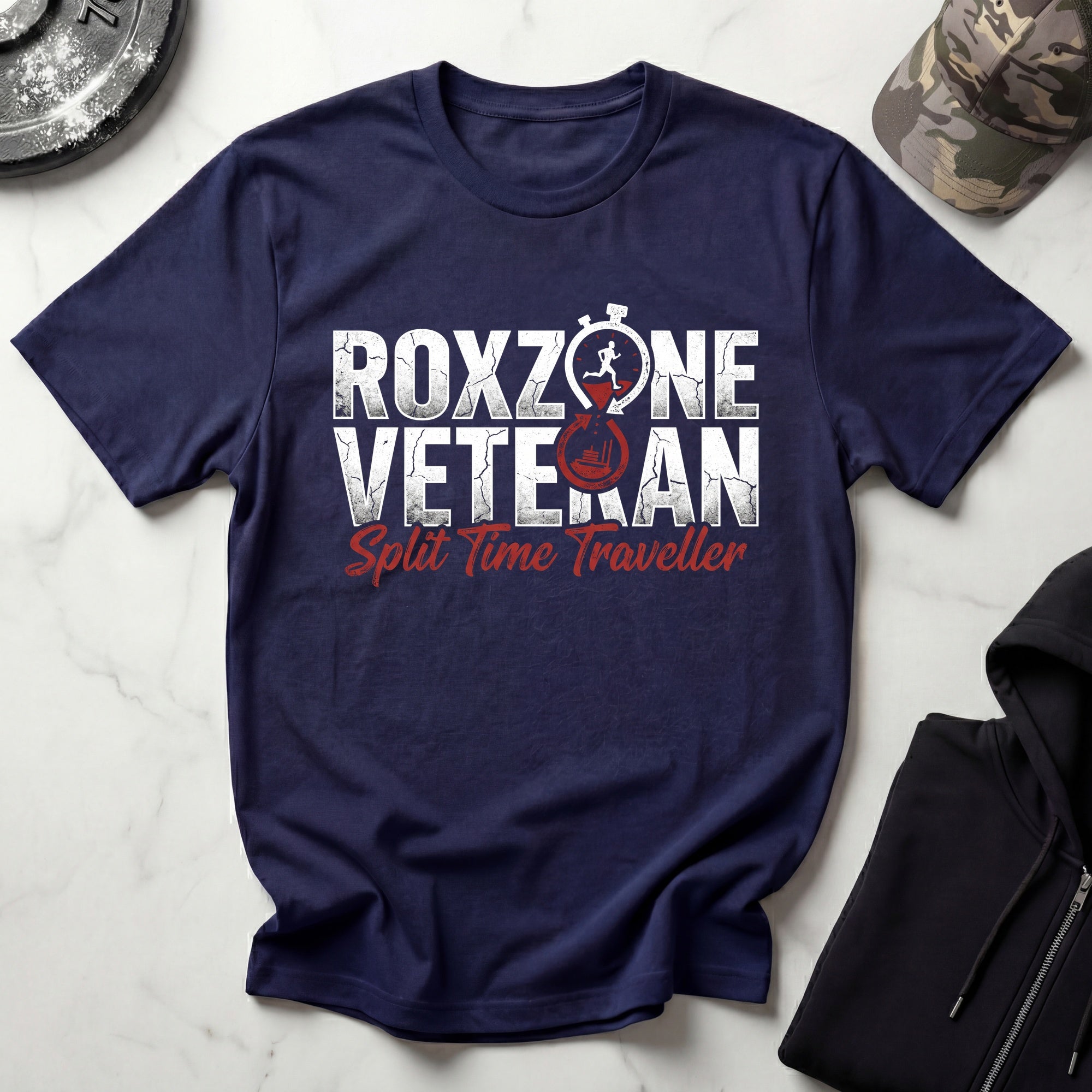Roxzone Veteran Graphic White Red Gym T-Shirt