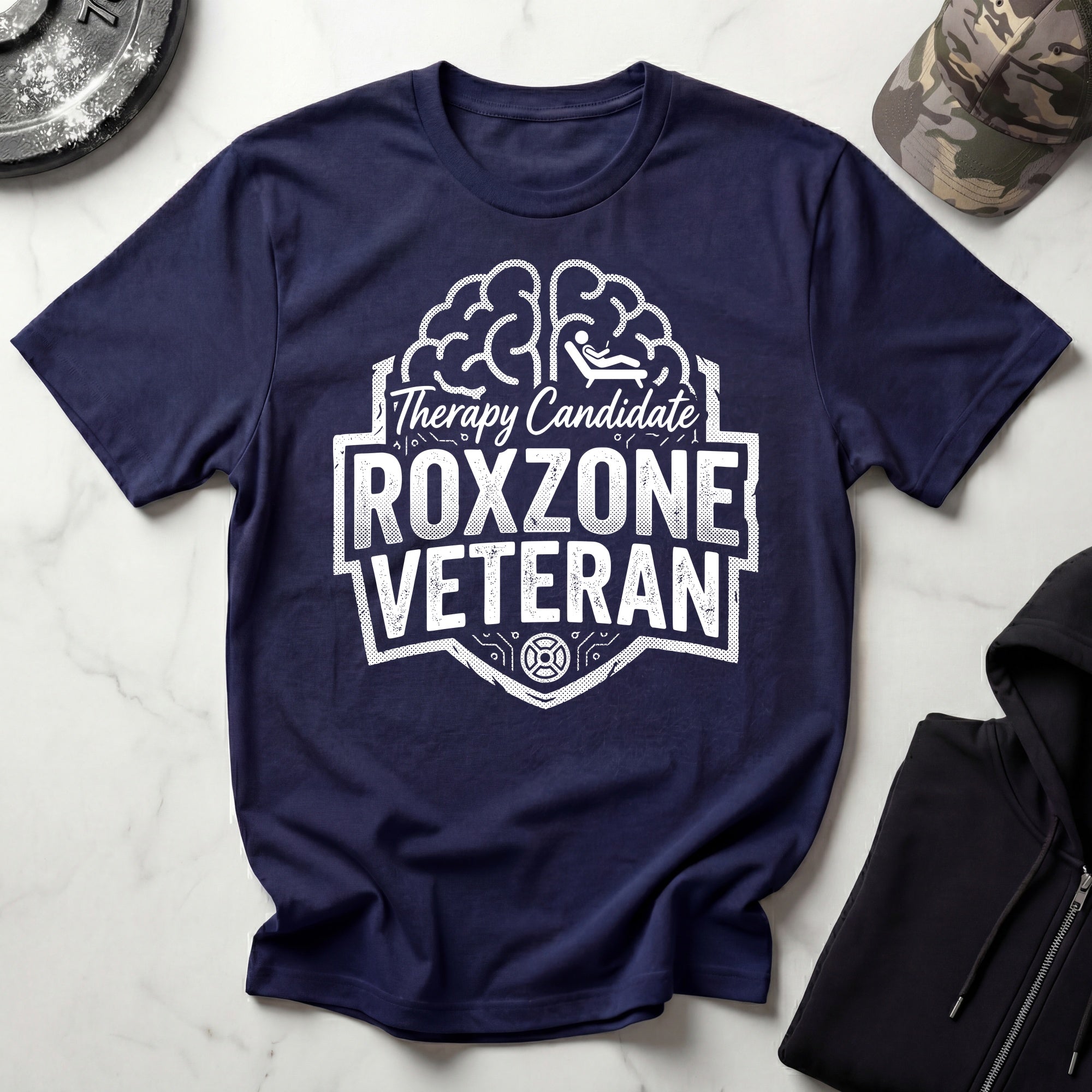 Roxzone Veteran Graphic White Gym T-Shirt